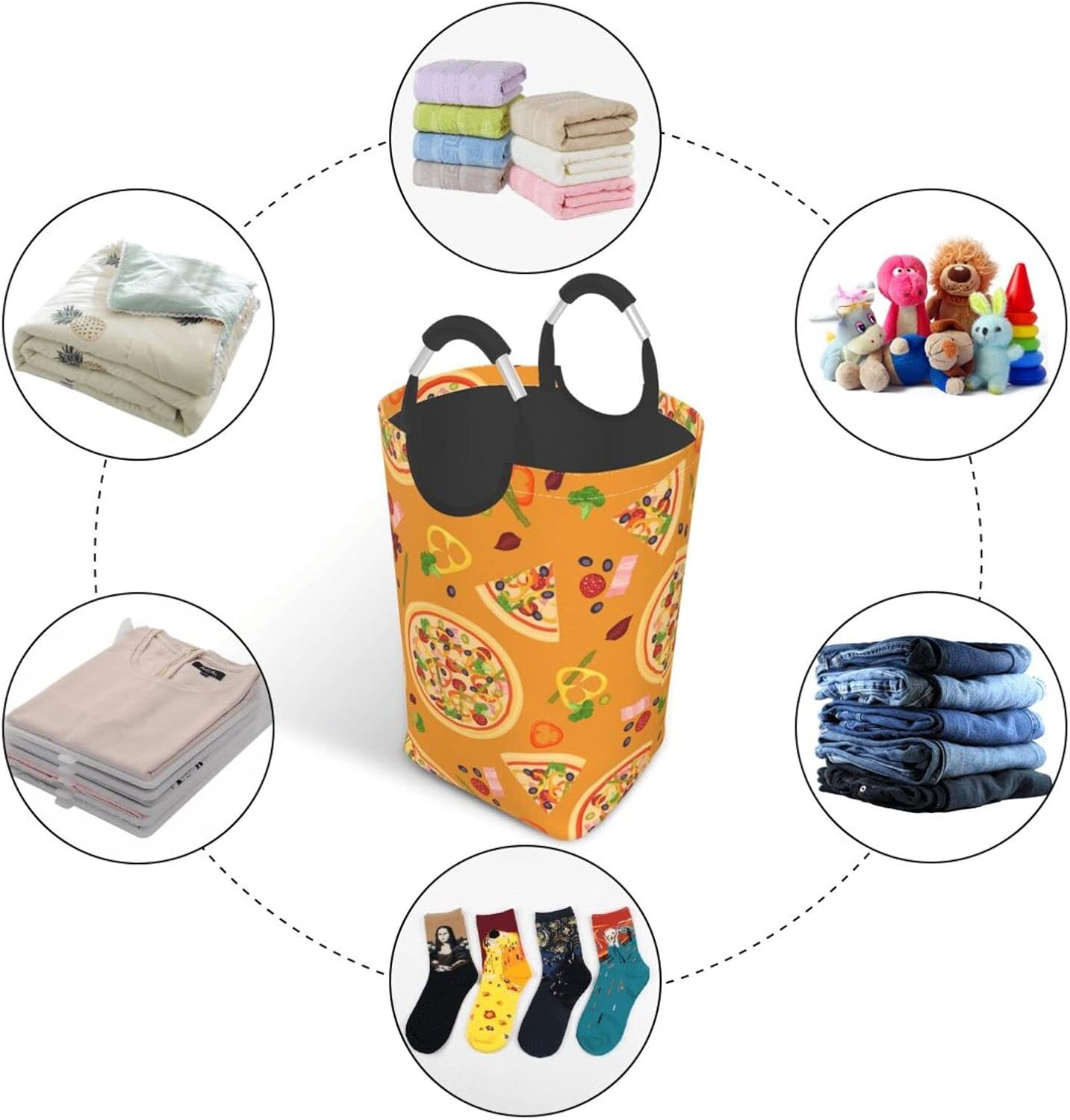 Food Foldable Laundry Hamper - Durable Stylish Capacity for 50 Liters