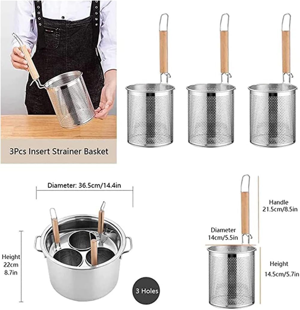 Stainless Steel Pasta Cooker with Strainer for 345 Holes Multi-Purpose