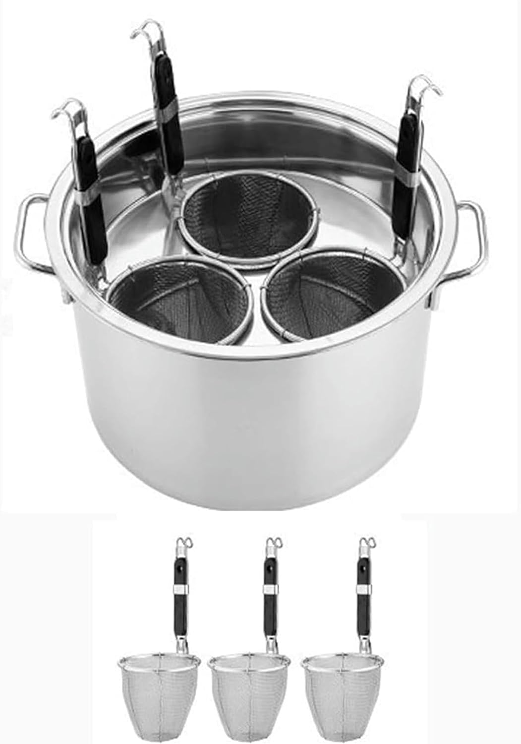 Wzglod 3 4 5 Hole Pasta Pot Cooker with Insert Set
