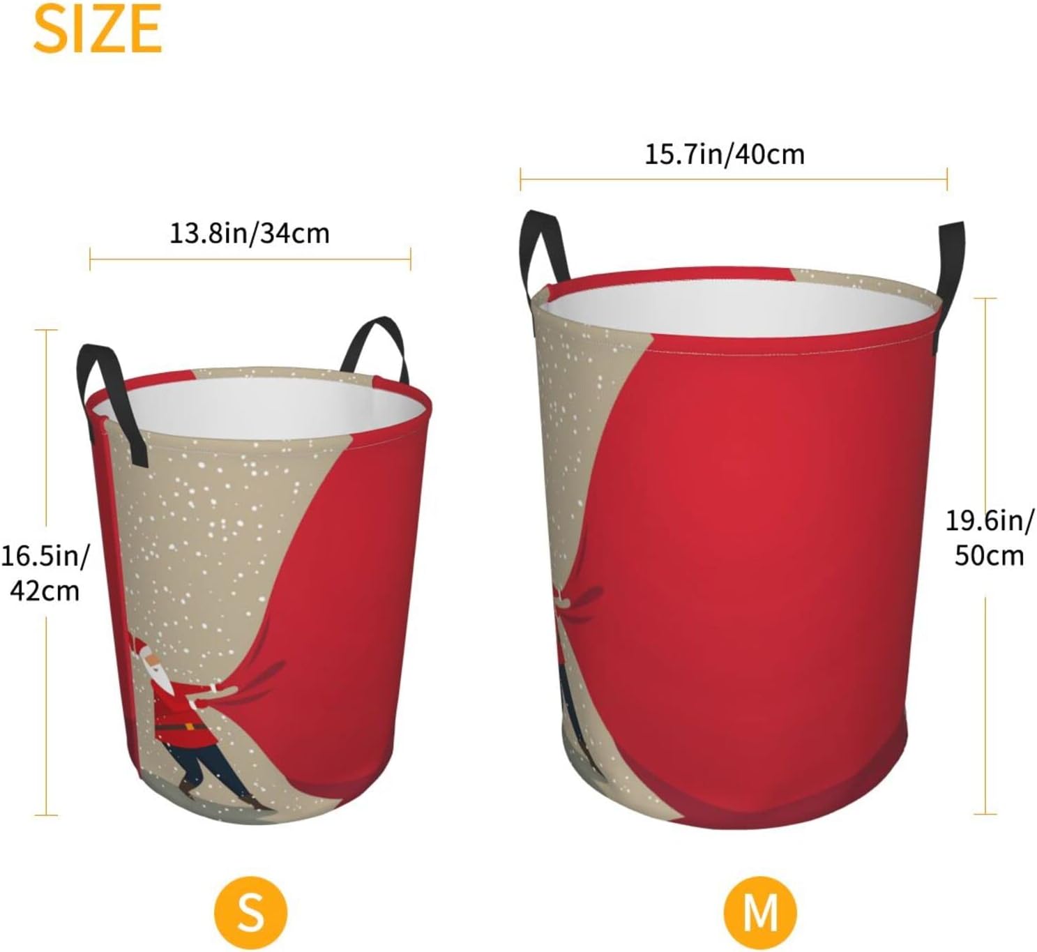 AFHYZY Christmas Foldable Laundry Basket with Handles for Easy Storage