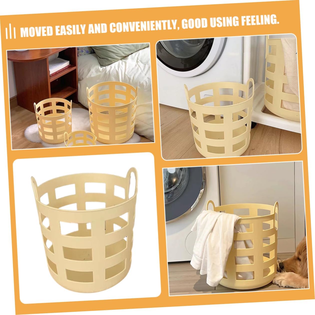 PRETYZOOM 2PCS Laundry Baskets for Home and Bathroom Storage