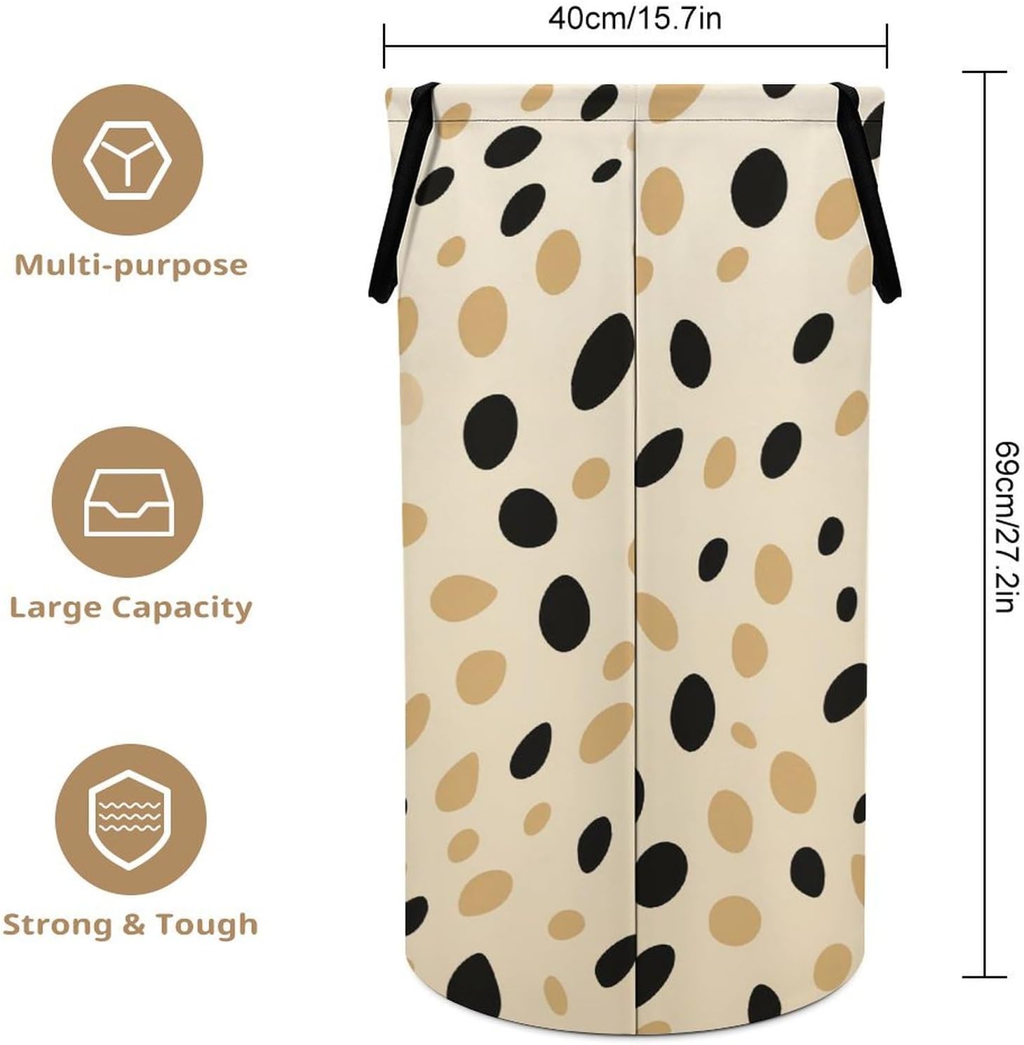 Leopard Print Laundry Basket 87L Extra Large Foldable with Handle