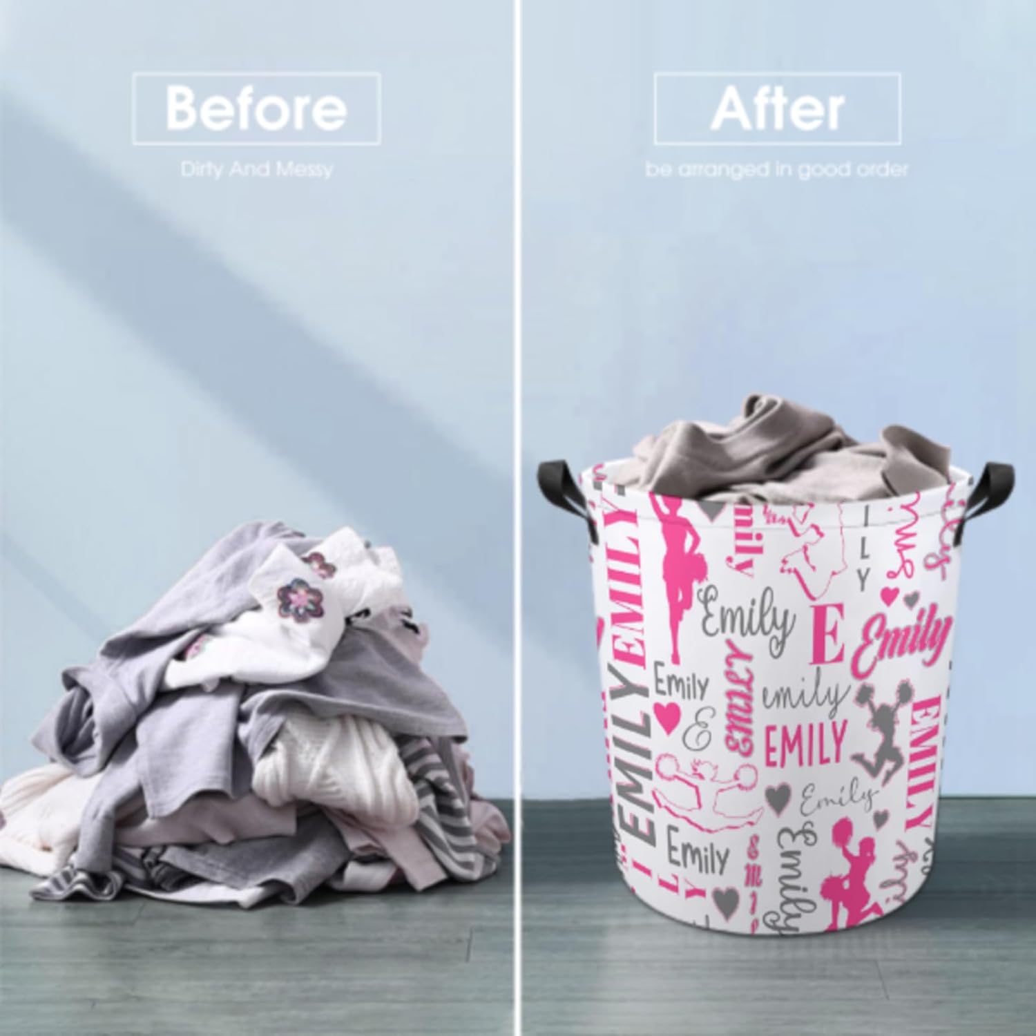 Personalized Baby Name Laundry Basket Storage Solution for Kids and Adults