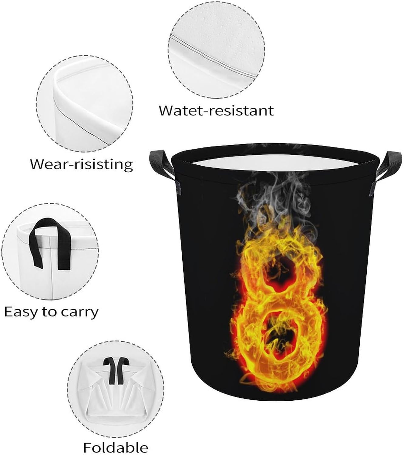 Fire Number 8 waterproof laundry hamper