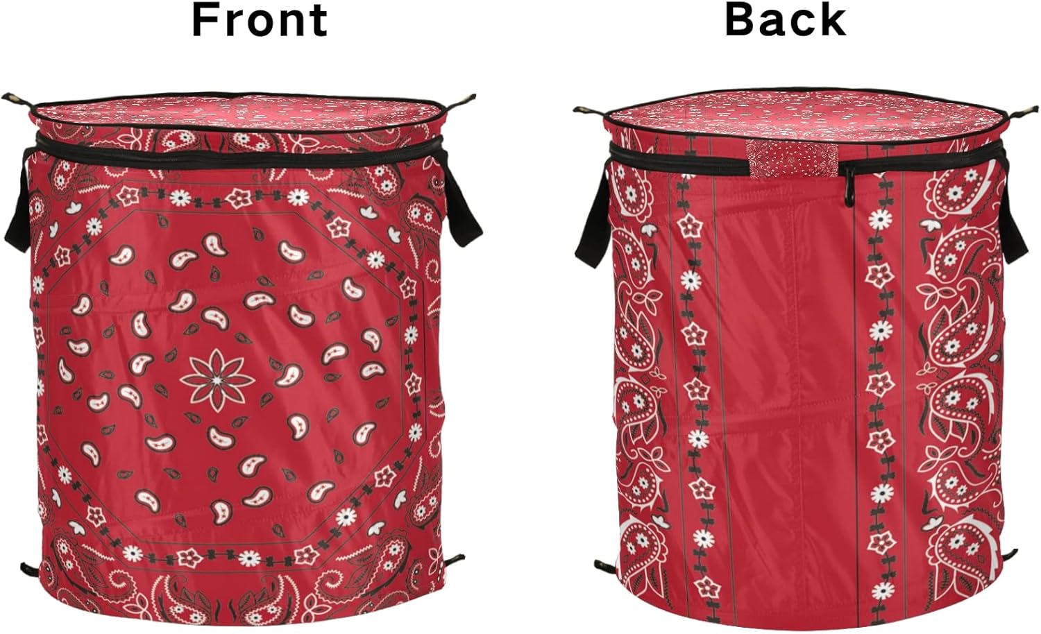 PoeticCity Red Bandana Laundry Hamper