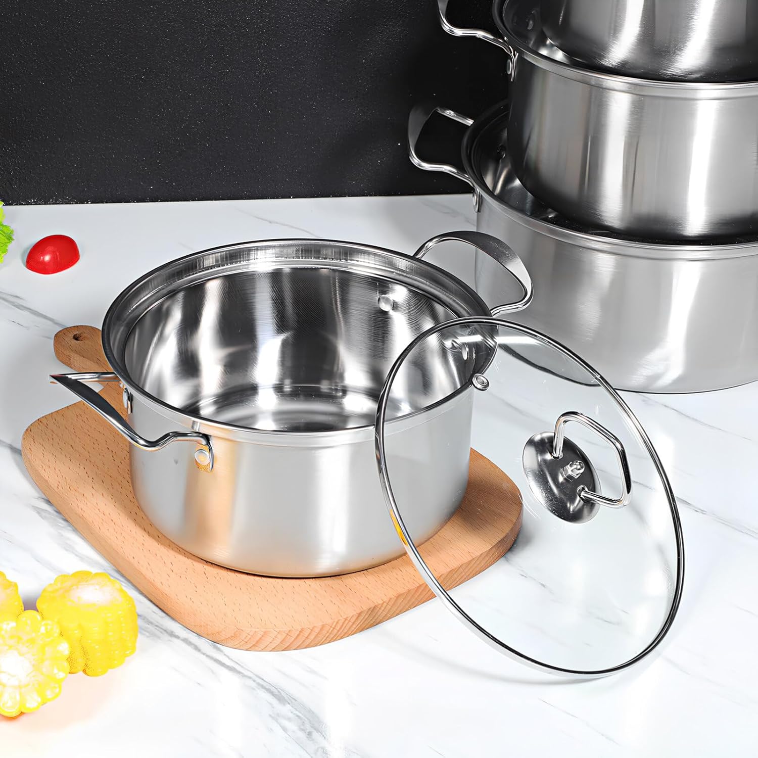 Premium Stainless Steel Stock Pot Set for Home