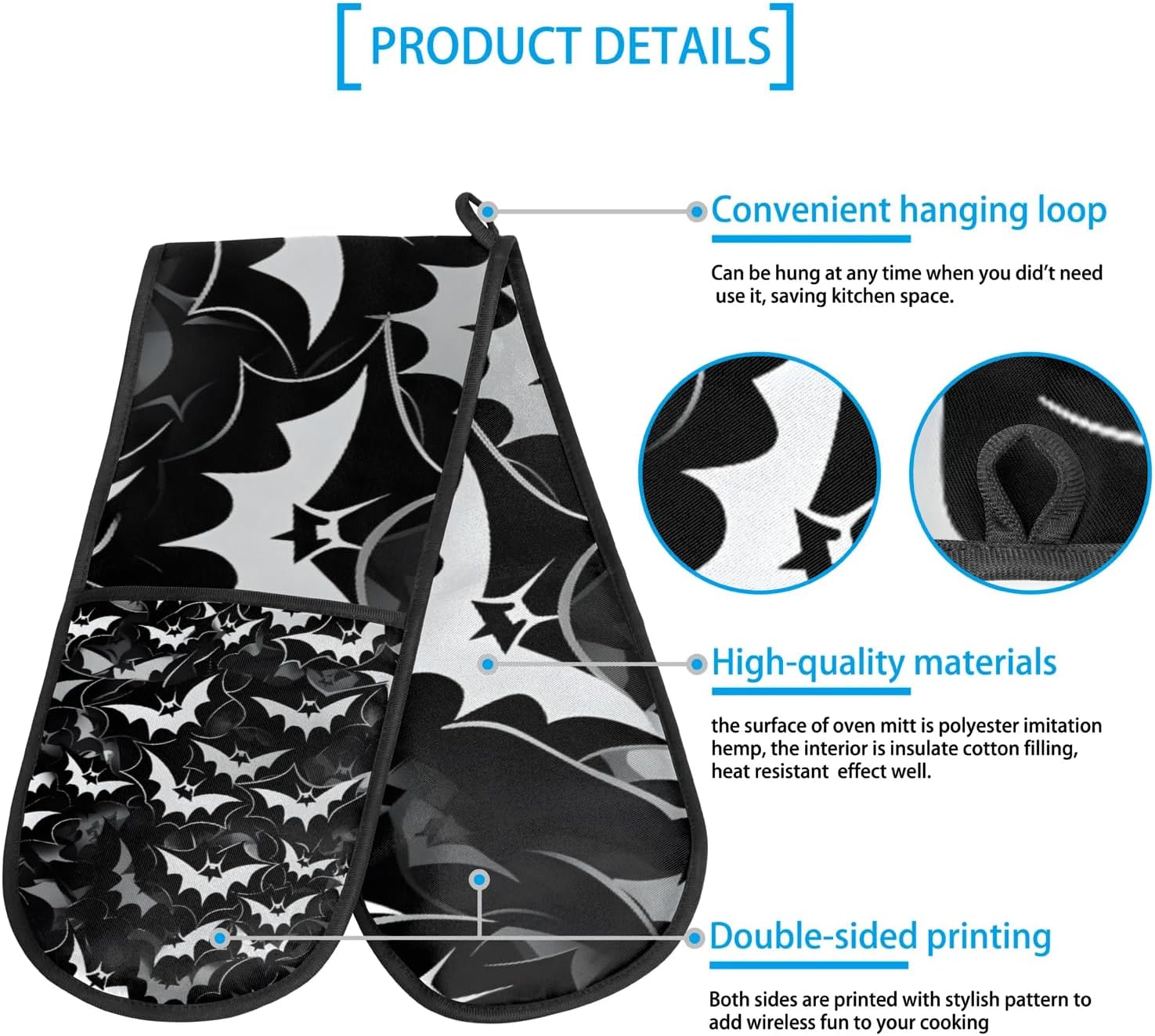 Scare-Catching Halloween Bats Oven Mitts