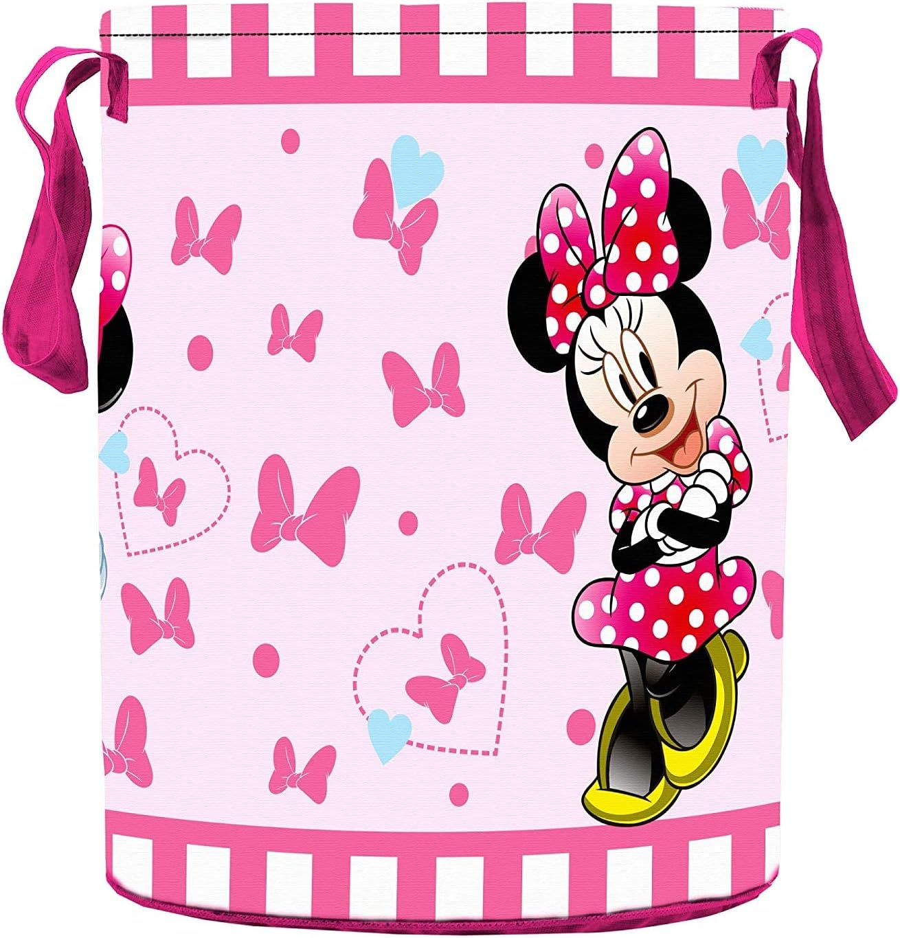 Kuber Industries Disney Minnie Print Foldable Laundry Basket with Handles