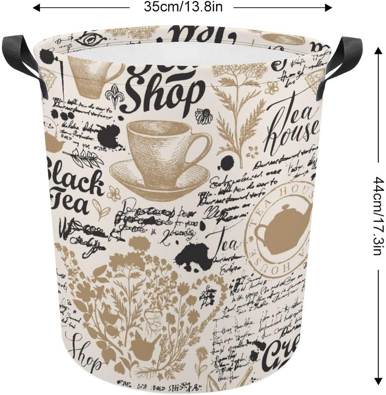 Elegant Tea-Themed Storage Hamper for Laundry Organization