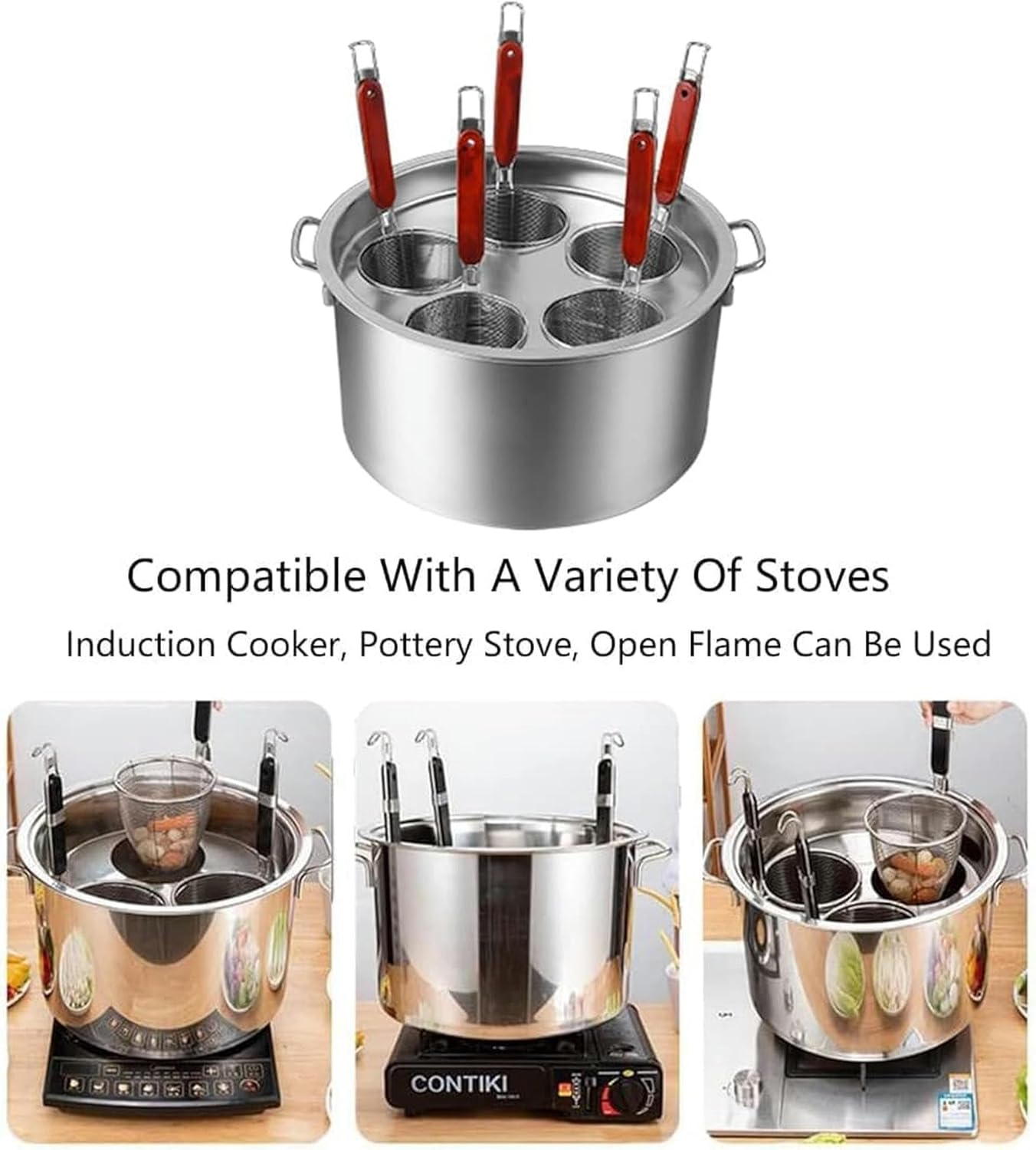 Premium Stainless Steel Pasta Cooker Set with Steamer Basket