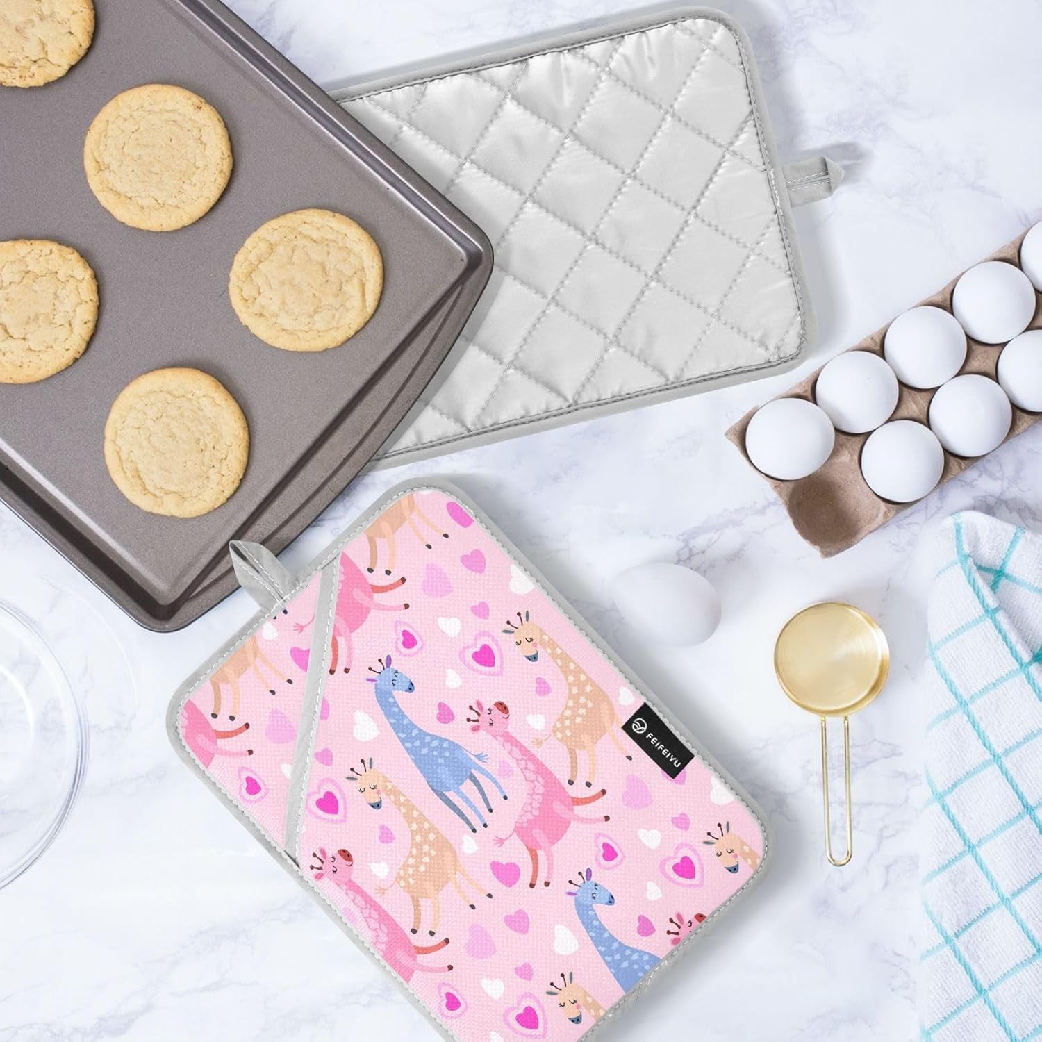 Cute Giraffe Pot Holder Set