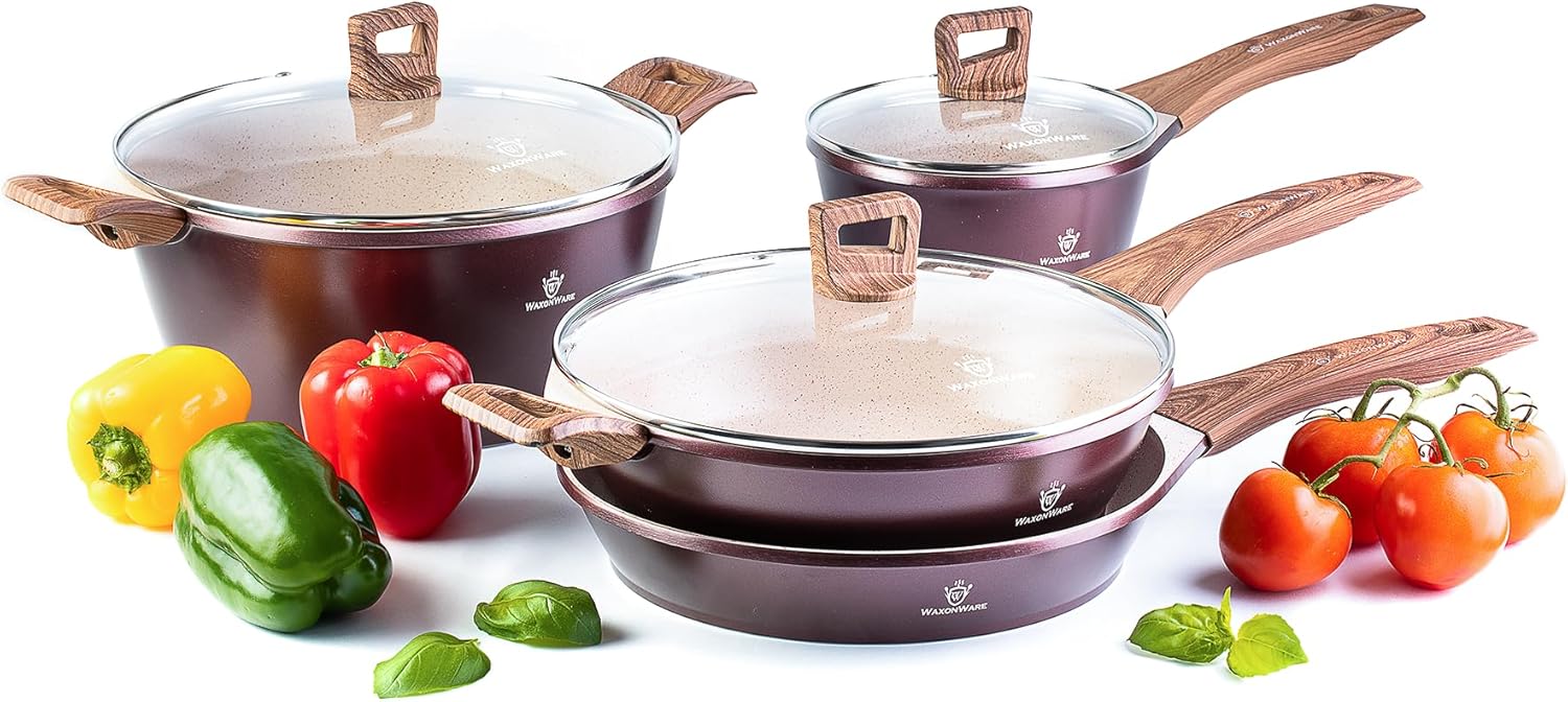 German Coated 7pc Kitchen Cookware Set
