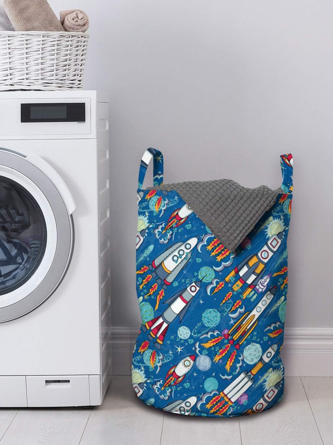 Eco-Printed Spaceship Laundry Bag
