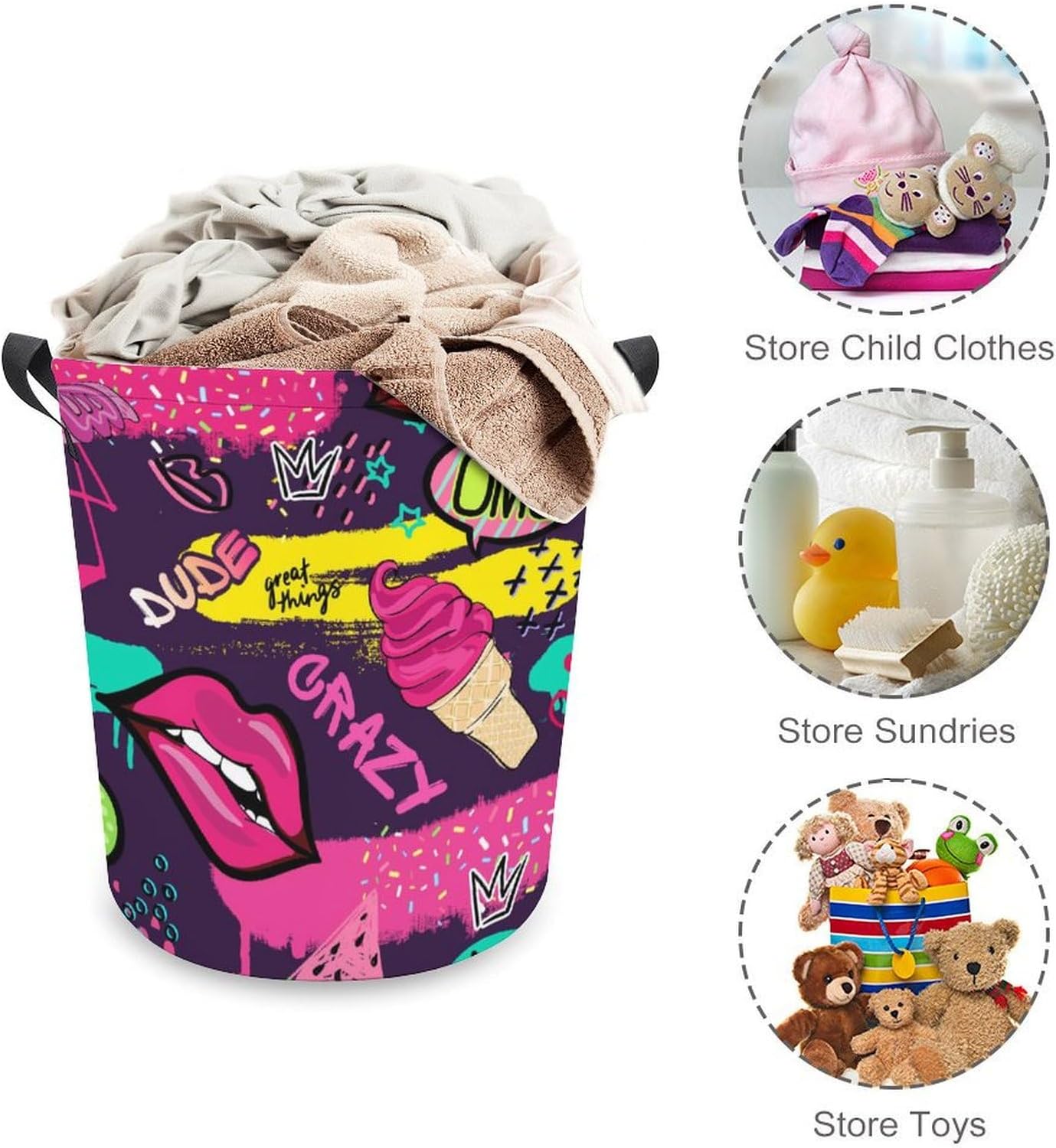 Cool Lips Ice Cream Laundry Hamper - Easy Storage Solution