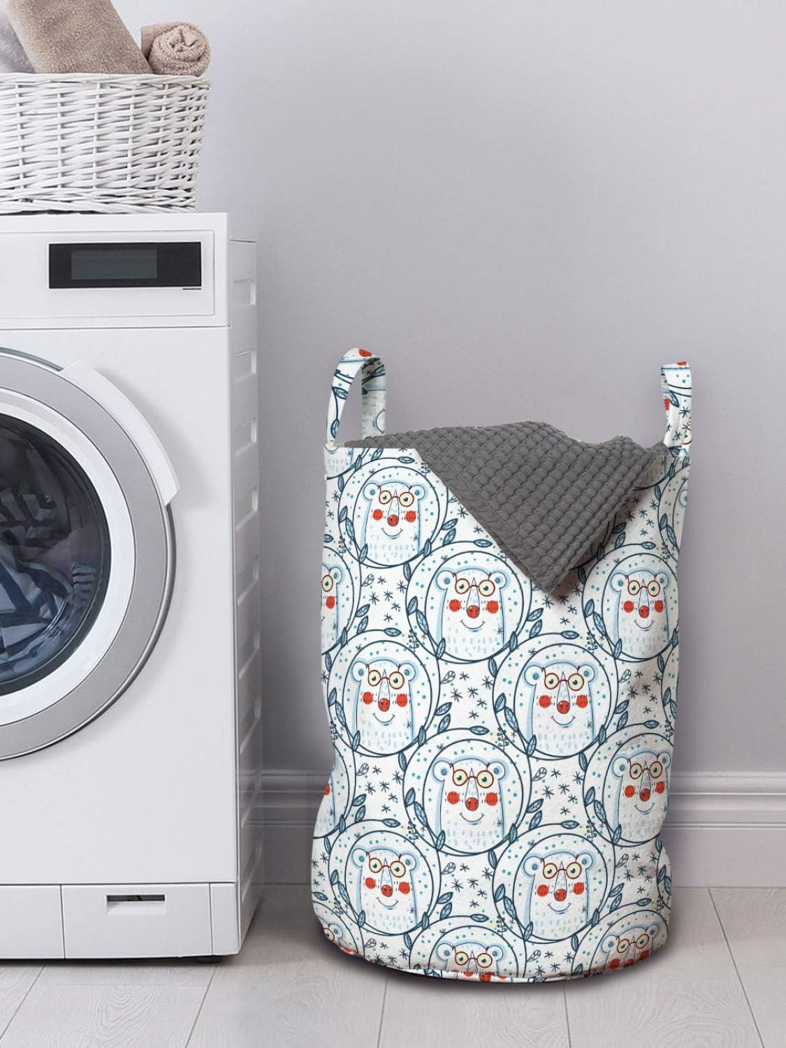 Ambesonne Christmas Bear Laundry Hamper