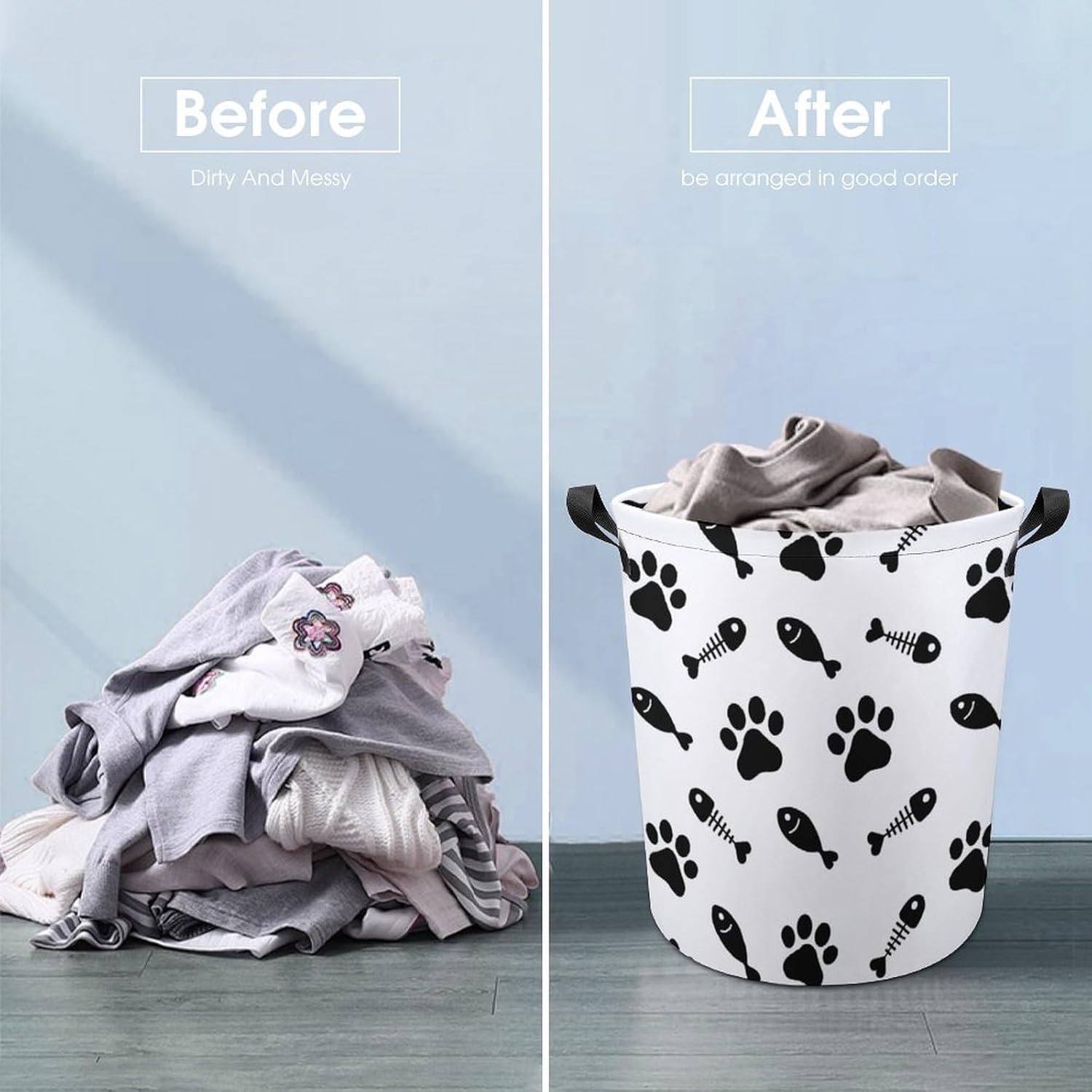 Meet Your Perfect Feline Friend The Cat Paw Fish Bone Laundry Basket