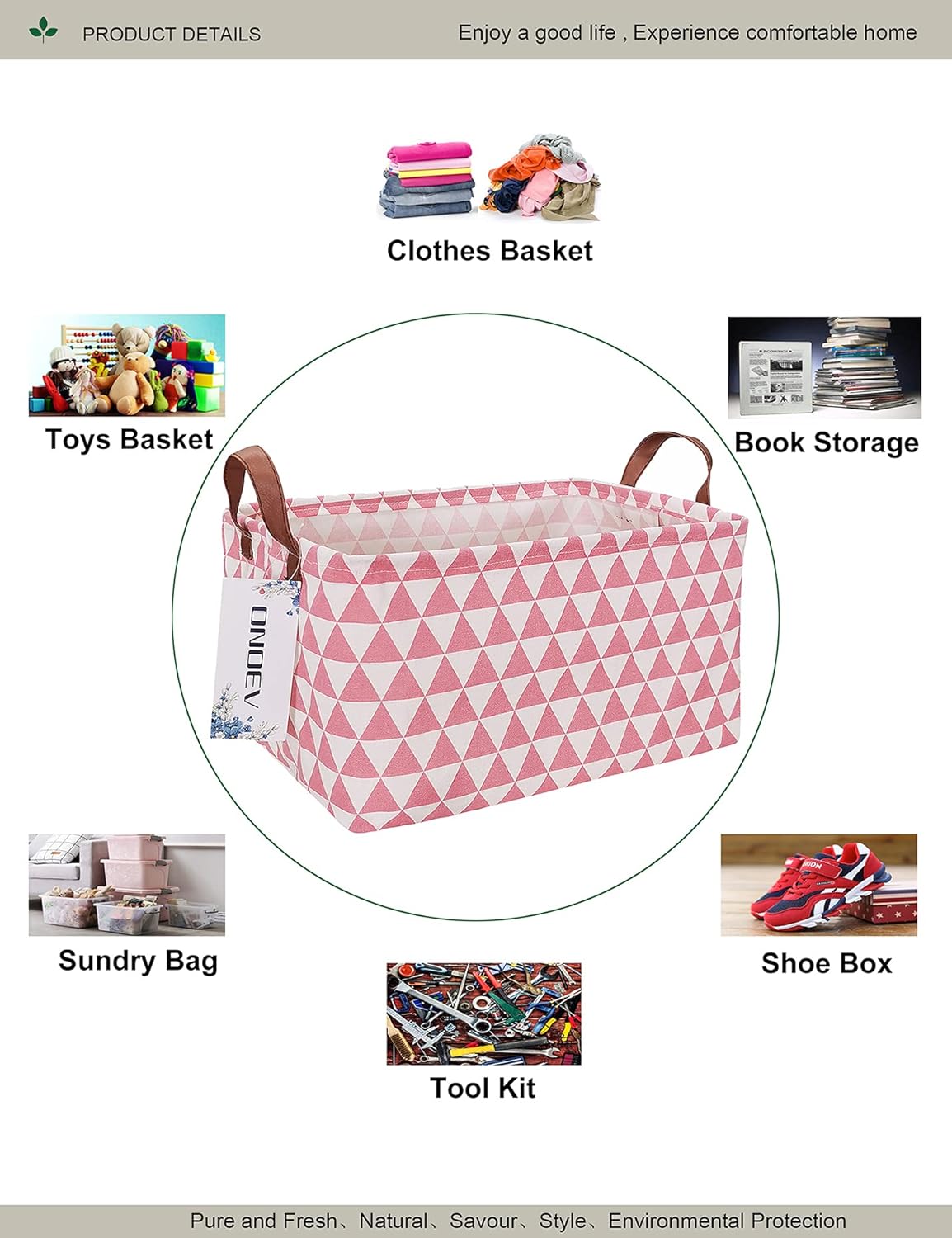 Rectangle Storage Basket Functional Stylish