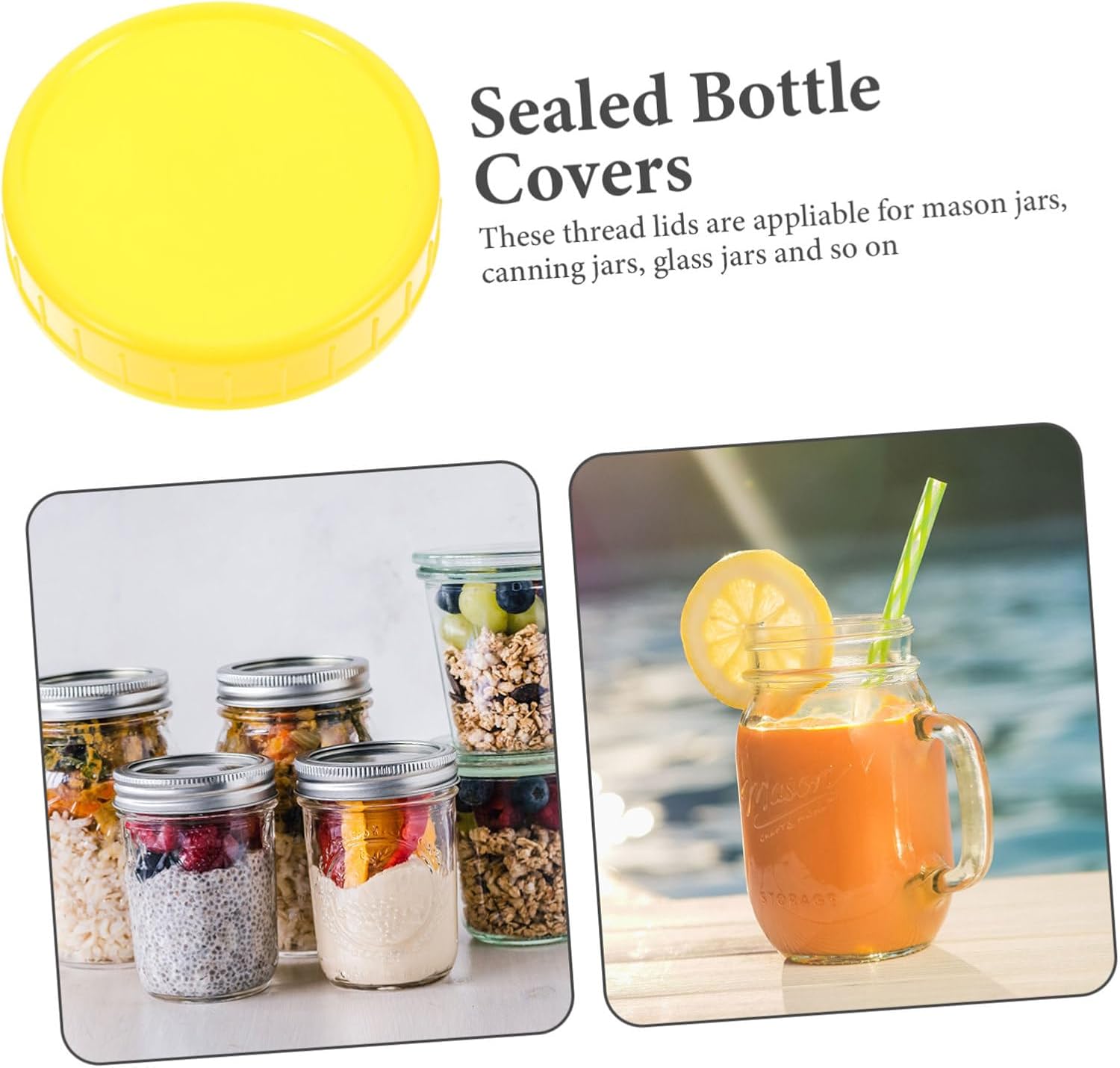 10pcs Wide Mouth Mason Jar Lids 86mm Airtight Canning Caps
