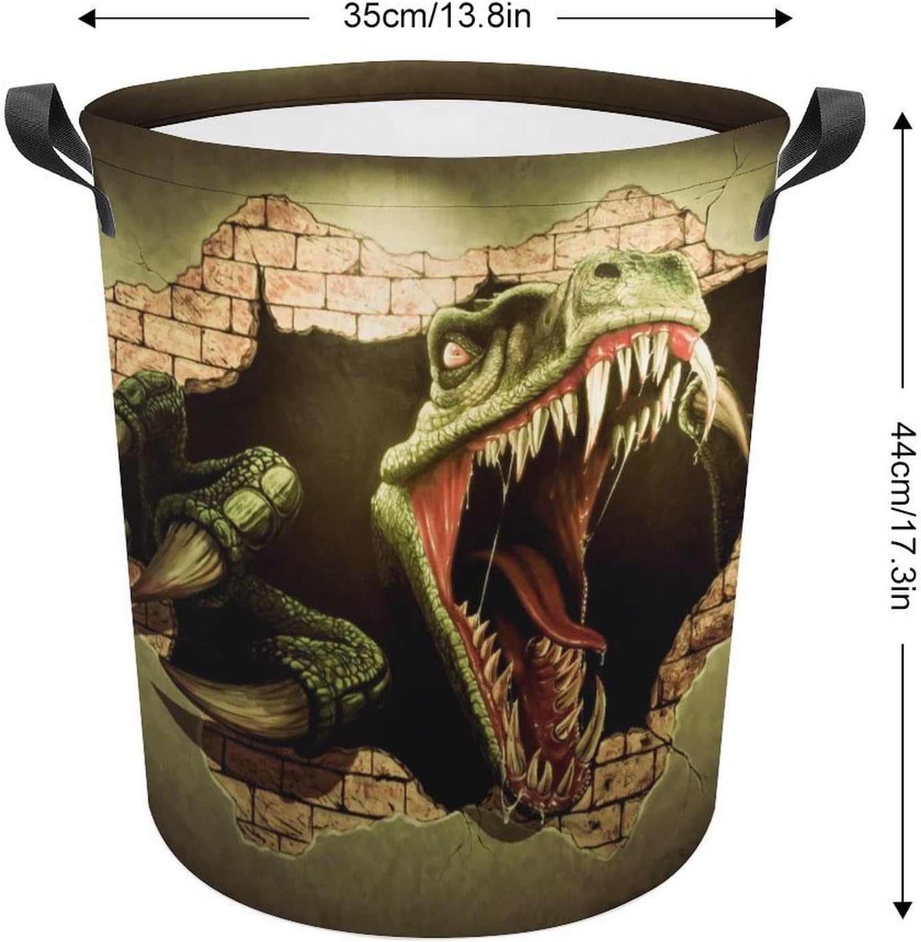 MEIKKO Dinosaur Brick Wall Collapsible Laundry Hamper Waterproof Foldable Family Organizer