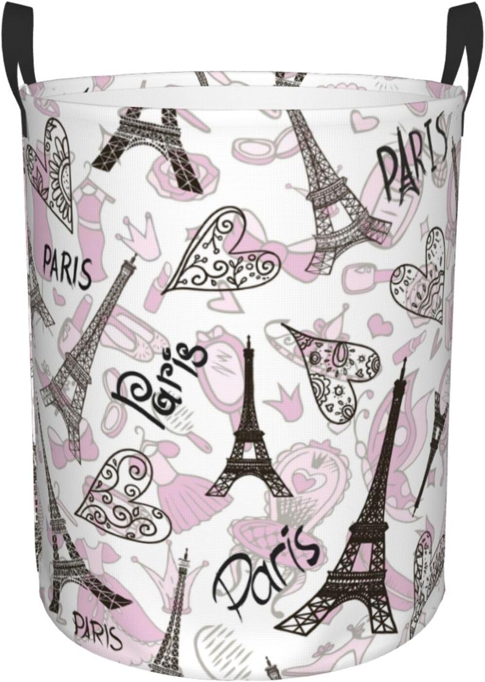 Paris Eiffel Tower Waterproof Laundry Basket Collapsible with Handle