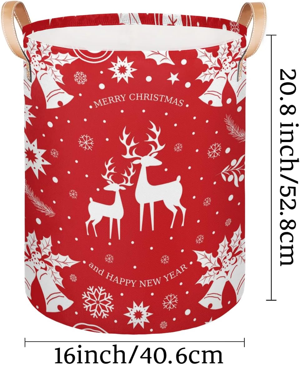 Heavy Duty Christmas Deer Collapsible Laundry Basket