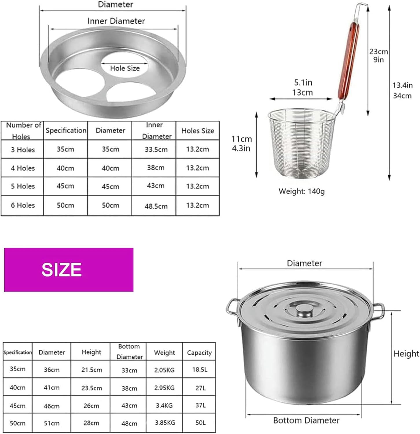 Stainless Steel Commercial Stock Pot Set with Pasta Insert