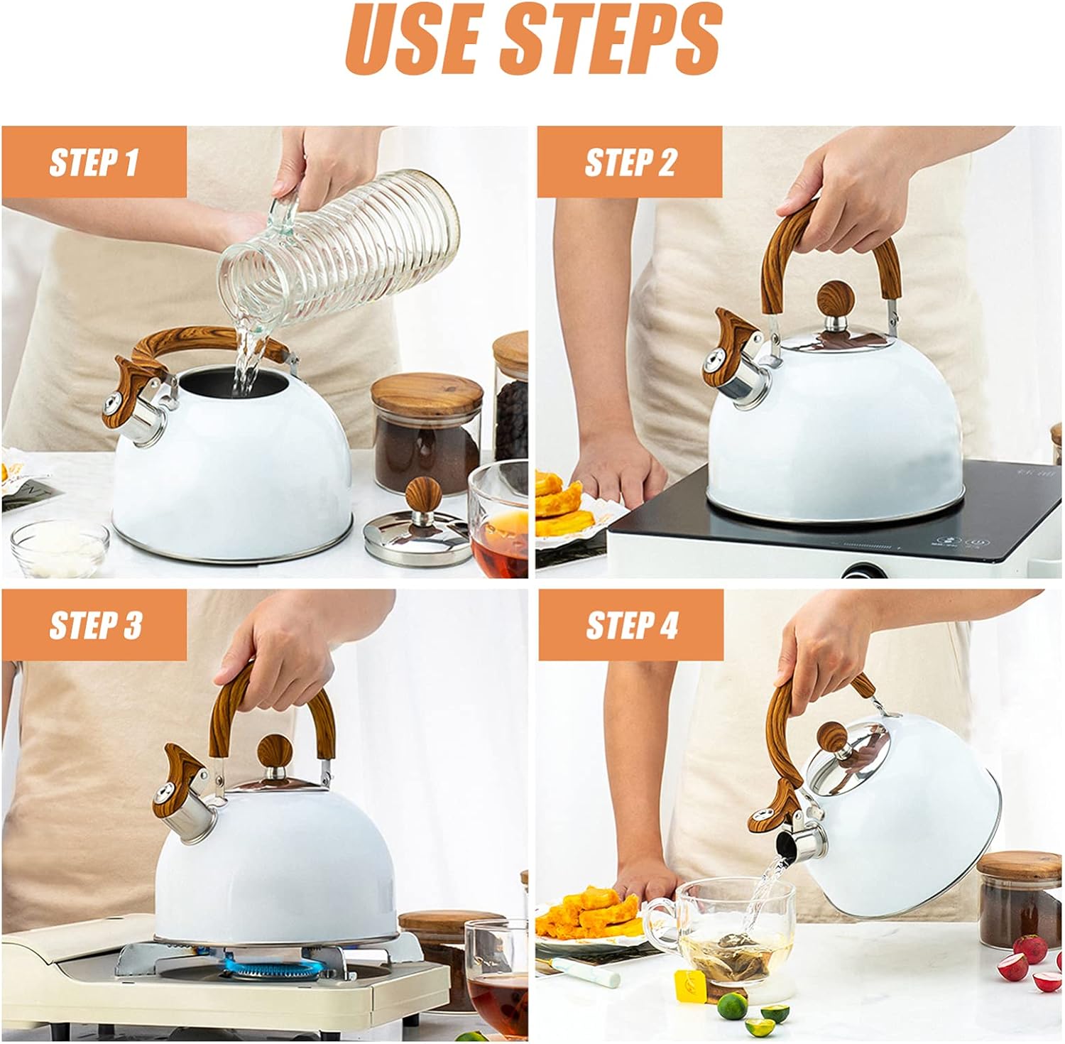 Ergonomic Whistling Tea Kettle with Handle for Easy Use