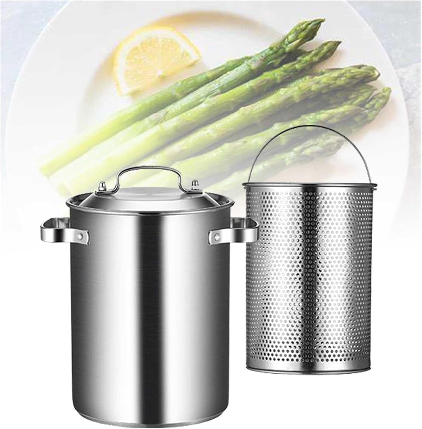 UNbit Pasta Pots Asparagus Steamer Pot 5L 304 Stainless Steel