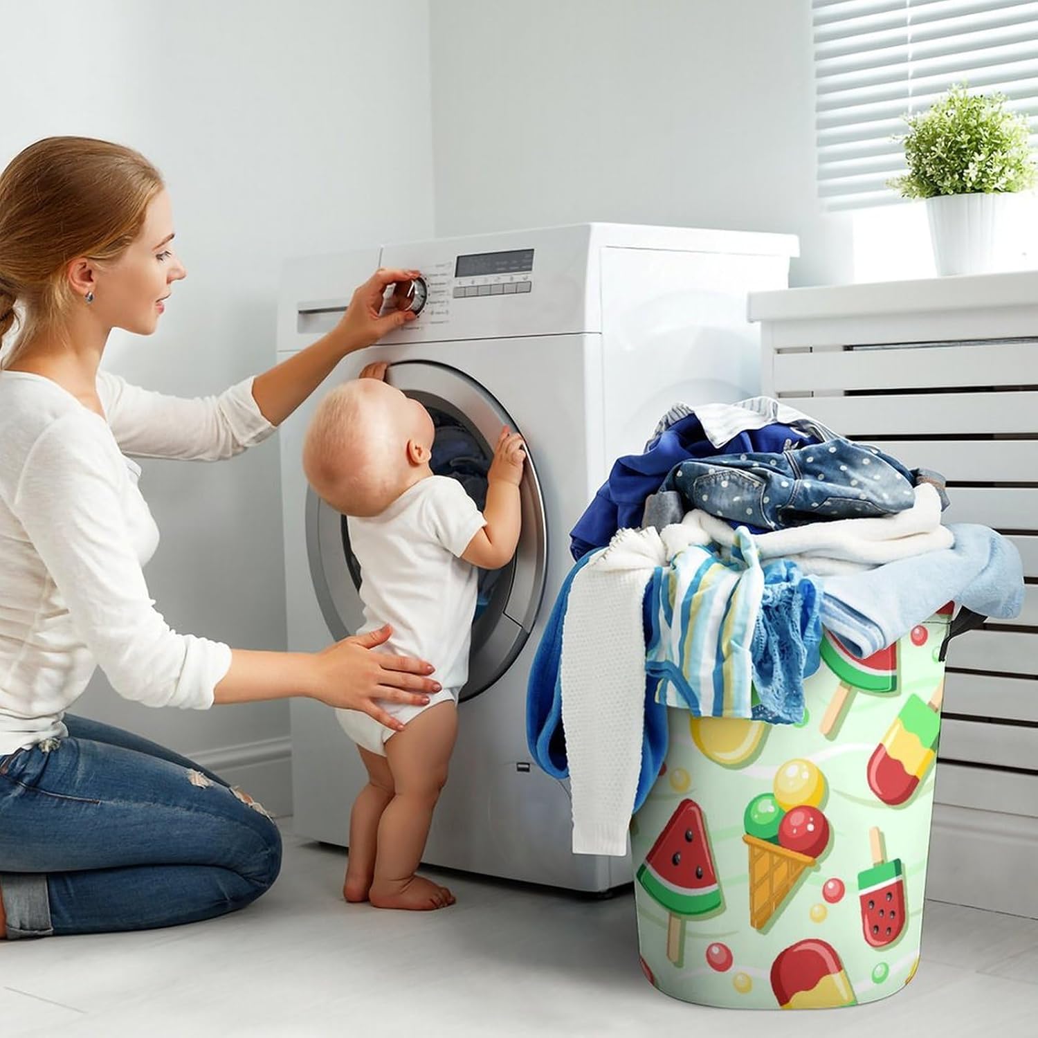 Fresh Fruit Ice Cream Waterproof Laundry Hamper