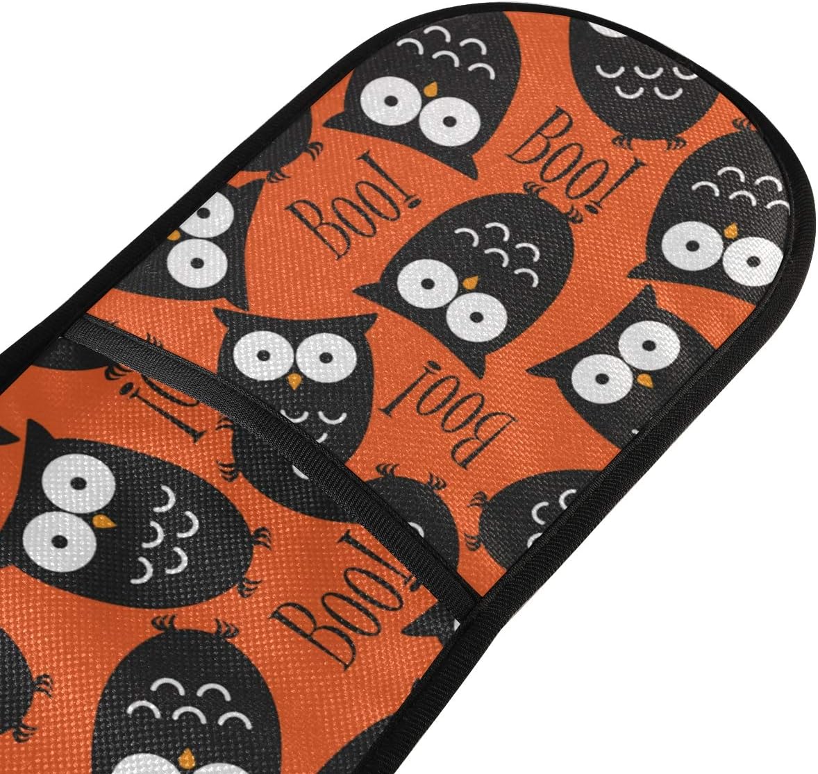ZZXXB Halloween Owl Boo Double Oven Mitt Heat Resistant Kitchen Gloves