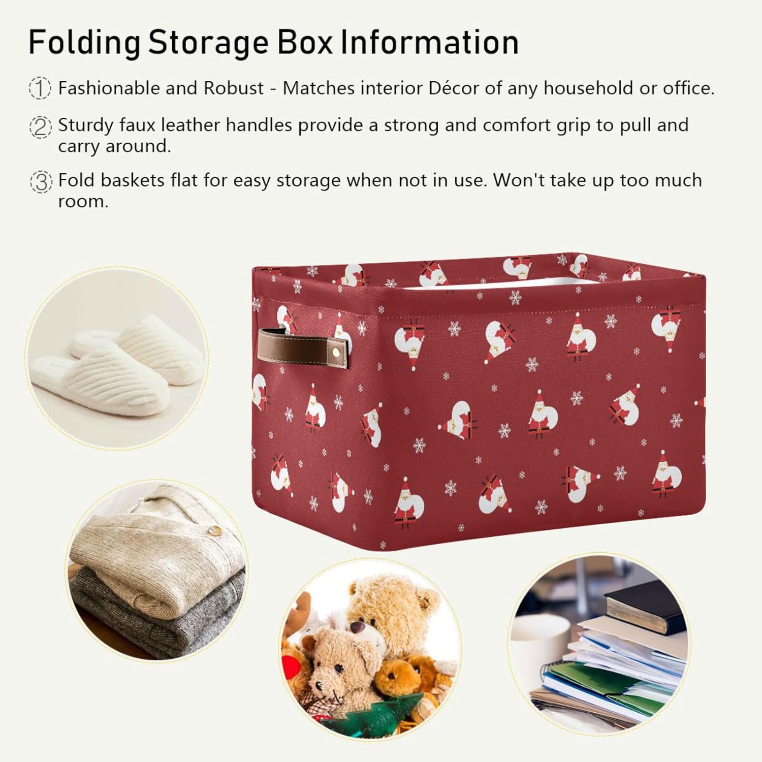 Christmas Santa Collapsible Storage Basket