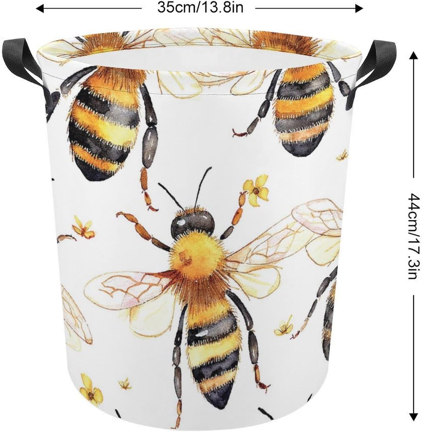 Compact Waterproof and Multi-Functional Laundry Hamper by MEIKKO Bee Pattern