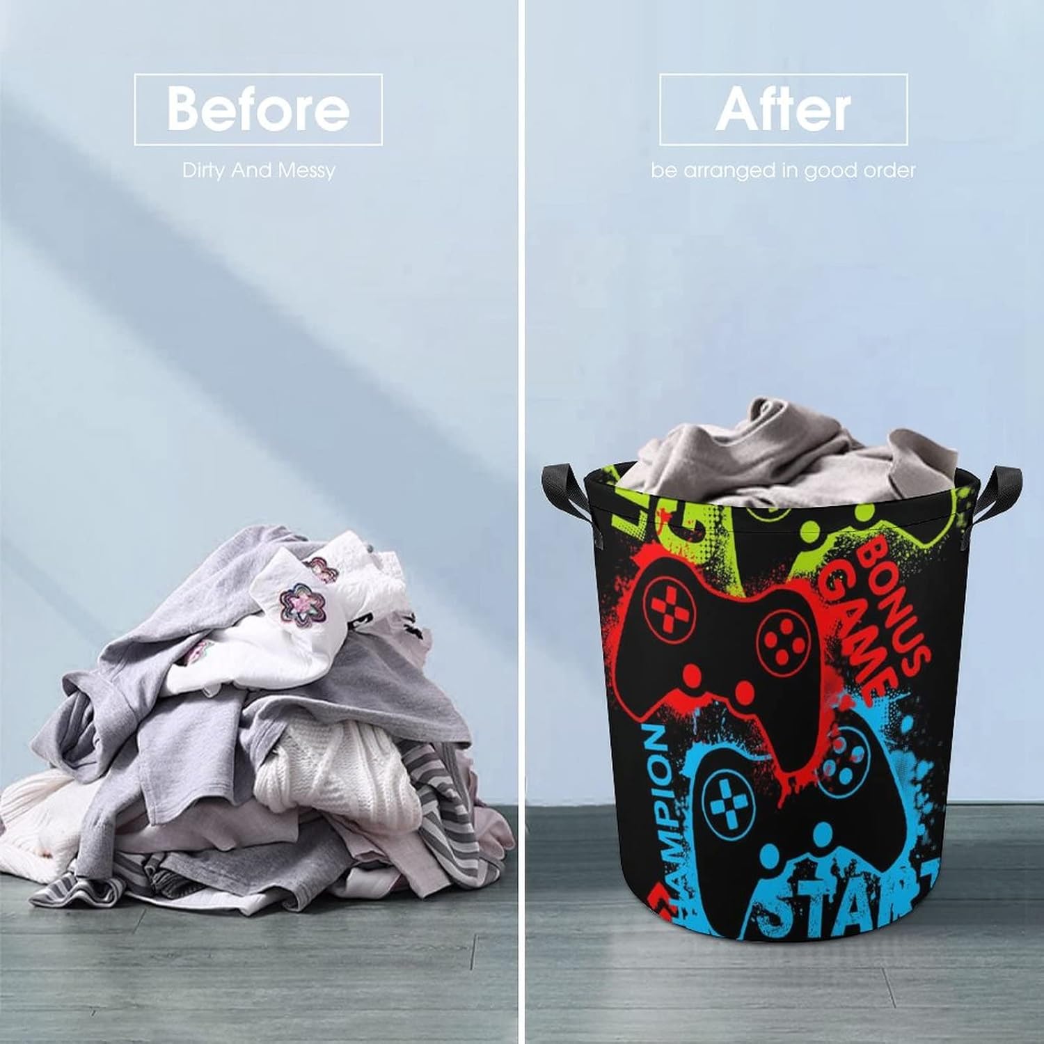 Red Game Joystick Collapse Laundry Bin