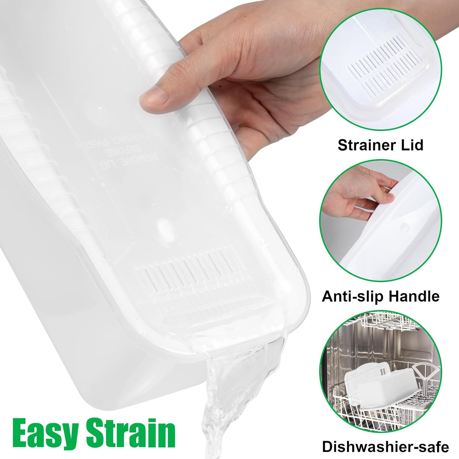 Potahouse Microwave Pasta Cooker with Strainer Lid
