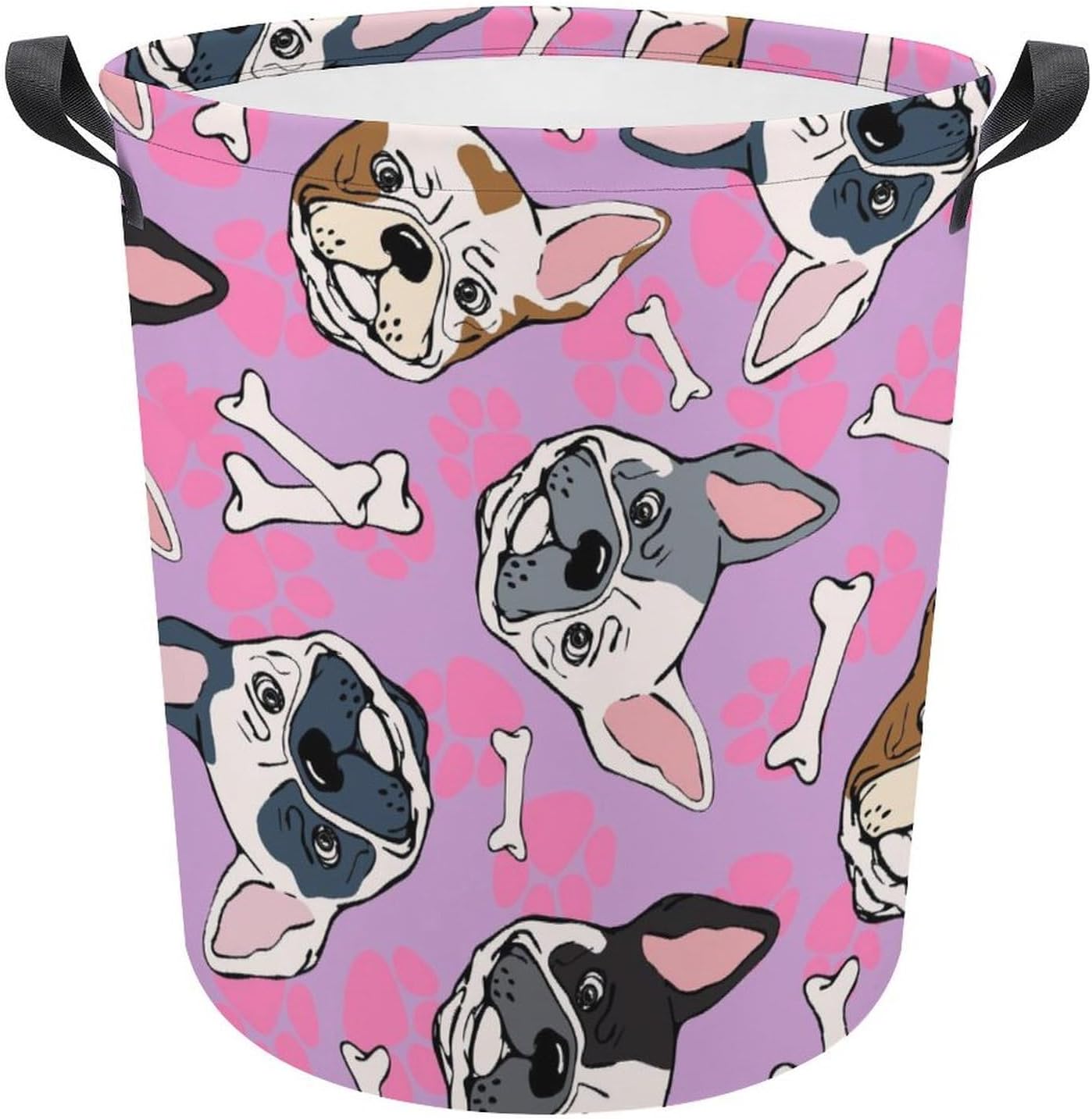 MEIKKO French Bulldog Waterproof Folding laundry Bin 173x138