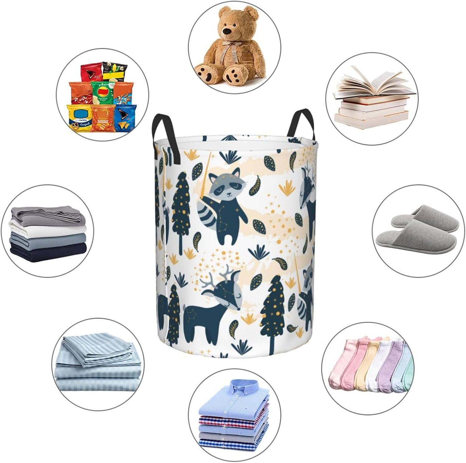 Collapsible Laundry Hamper with Handles for Bedroom Storage