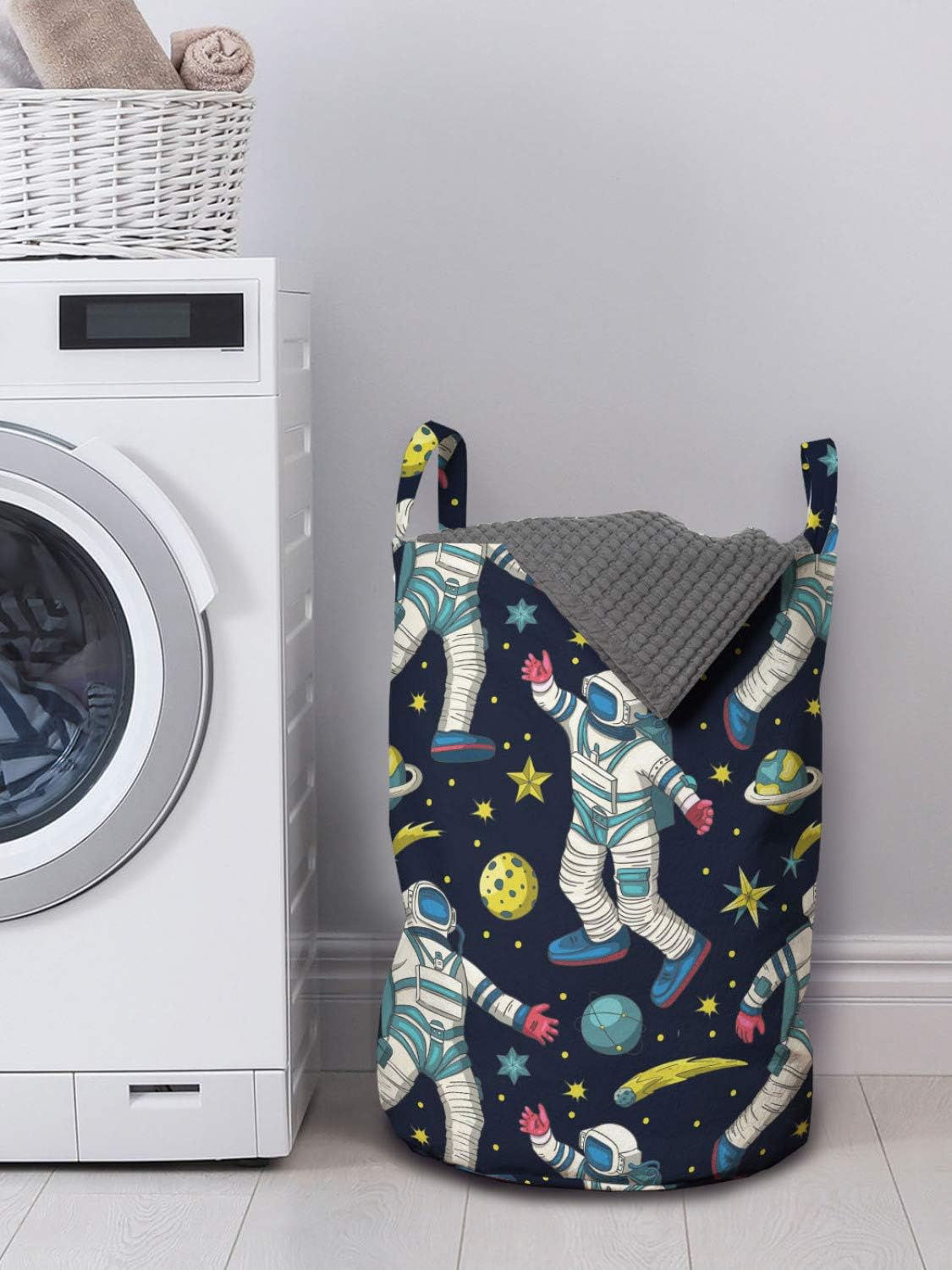 Ambesonne Outer Space Laundry Bag Astronaut Galactic Design Stain-Resistant Machine Washable