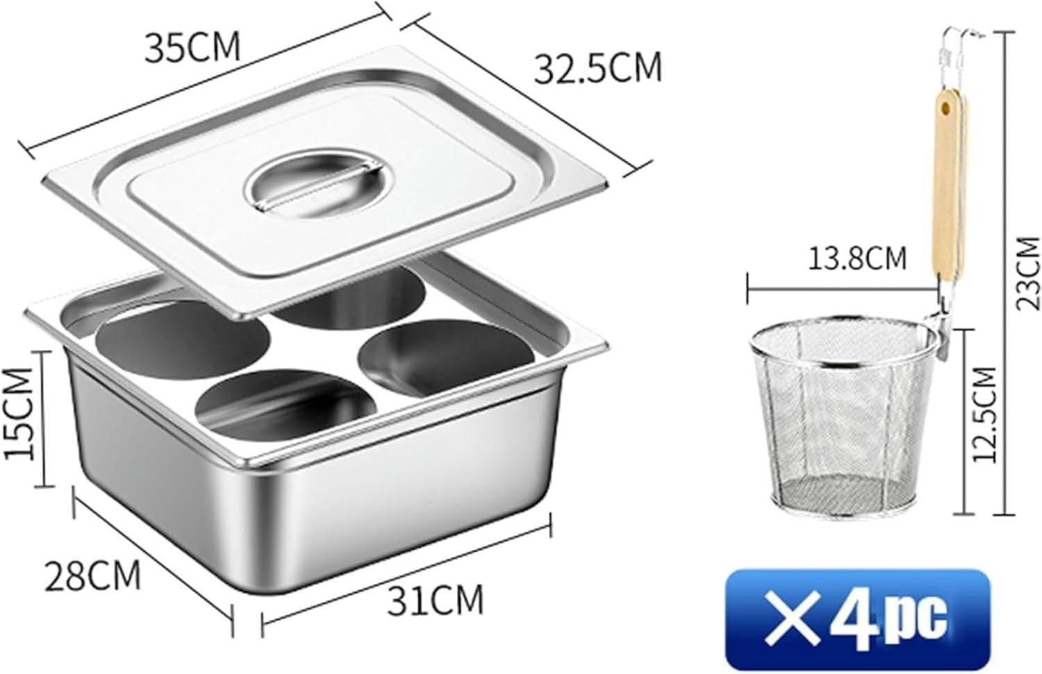 AttreX 4-Hole Pasta Cooker Set