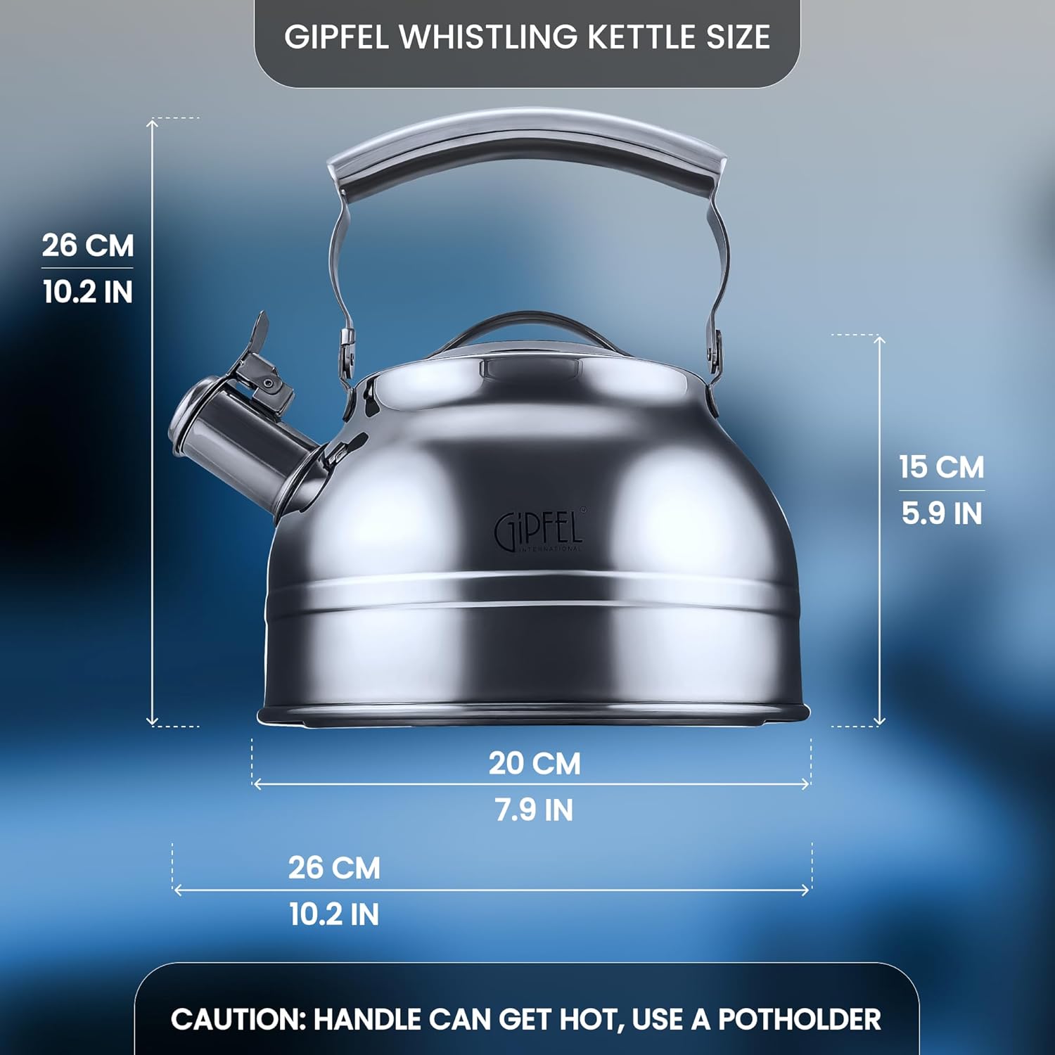 GIPFEL INTERNATIONAL Stainless Steel Whistling Tea Kettle