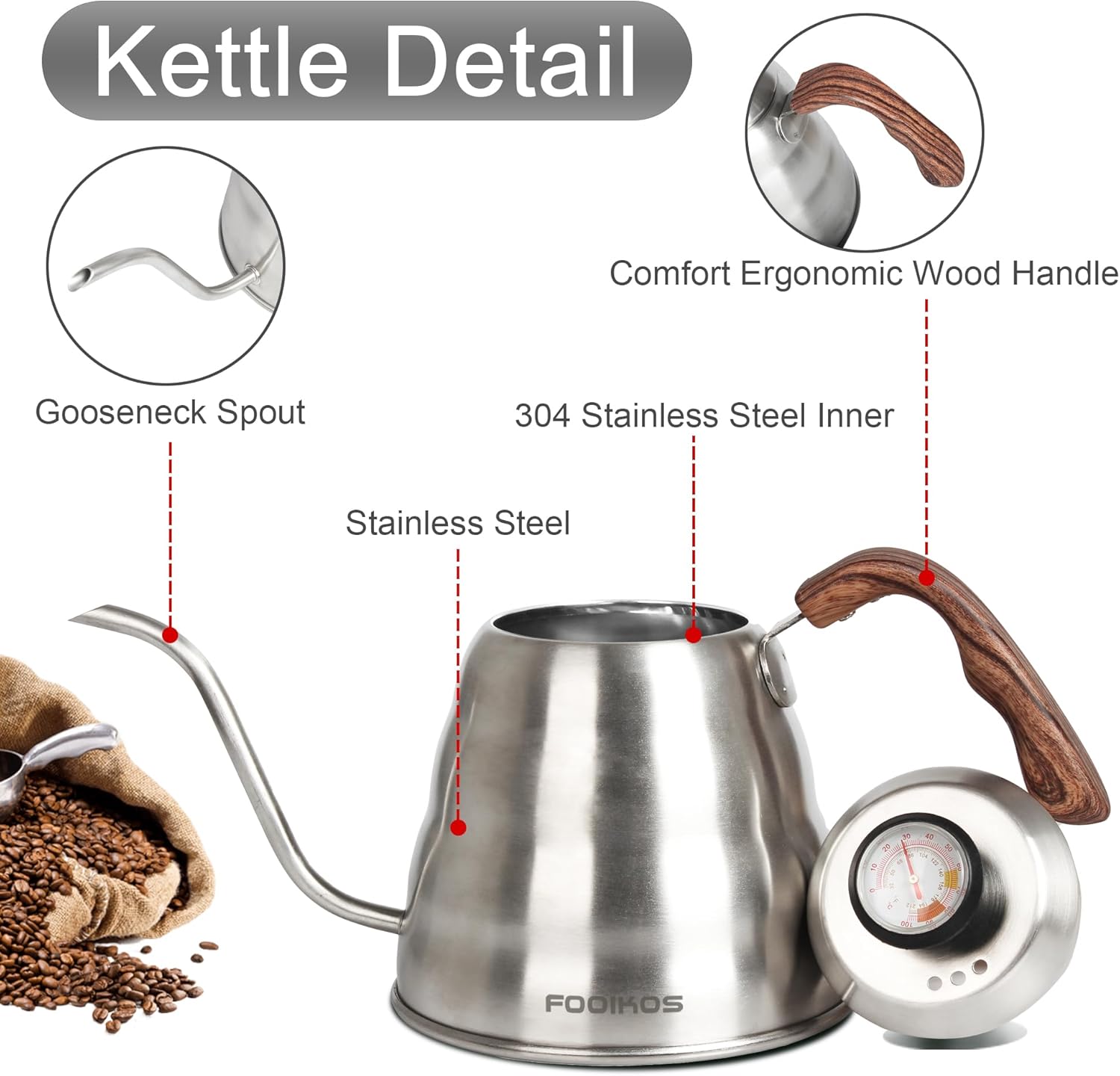 Gooseneck Kettle with Thermometer
