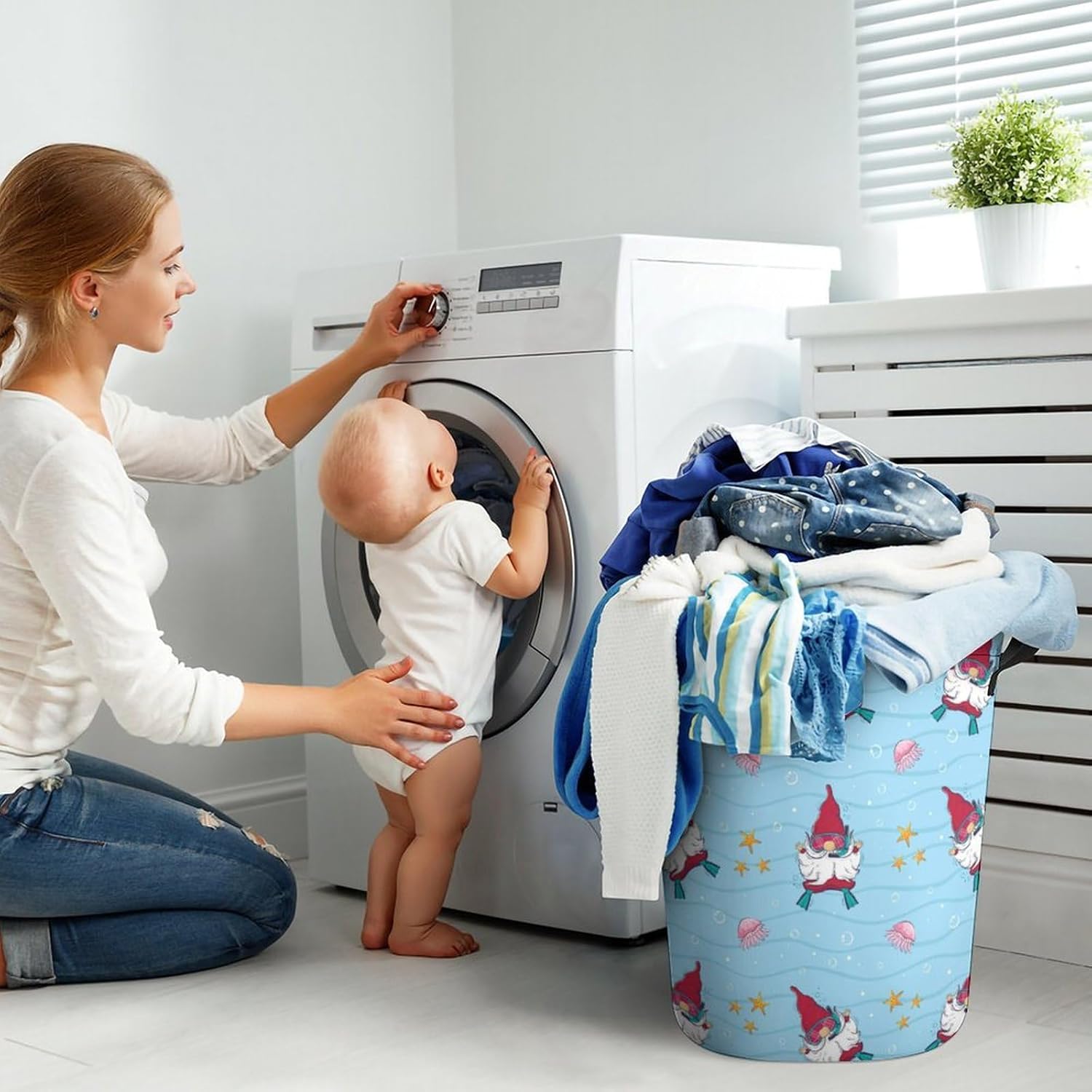 Cartoon Diving Laundry Basket