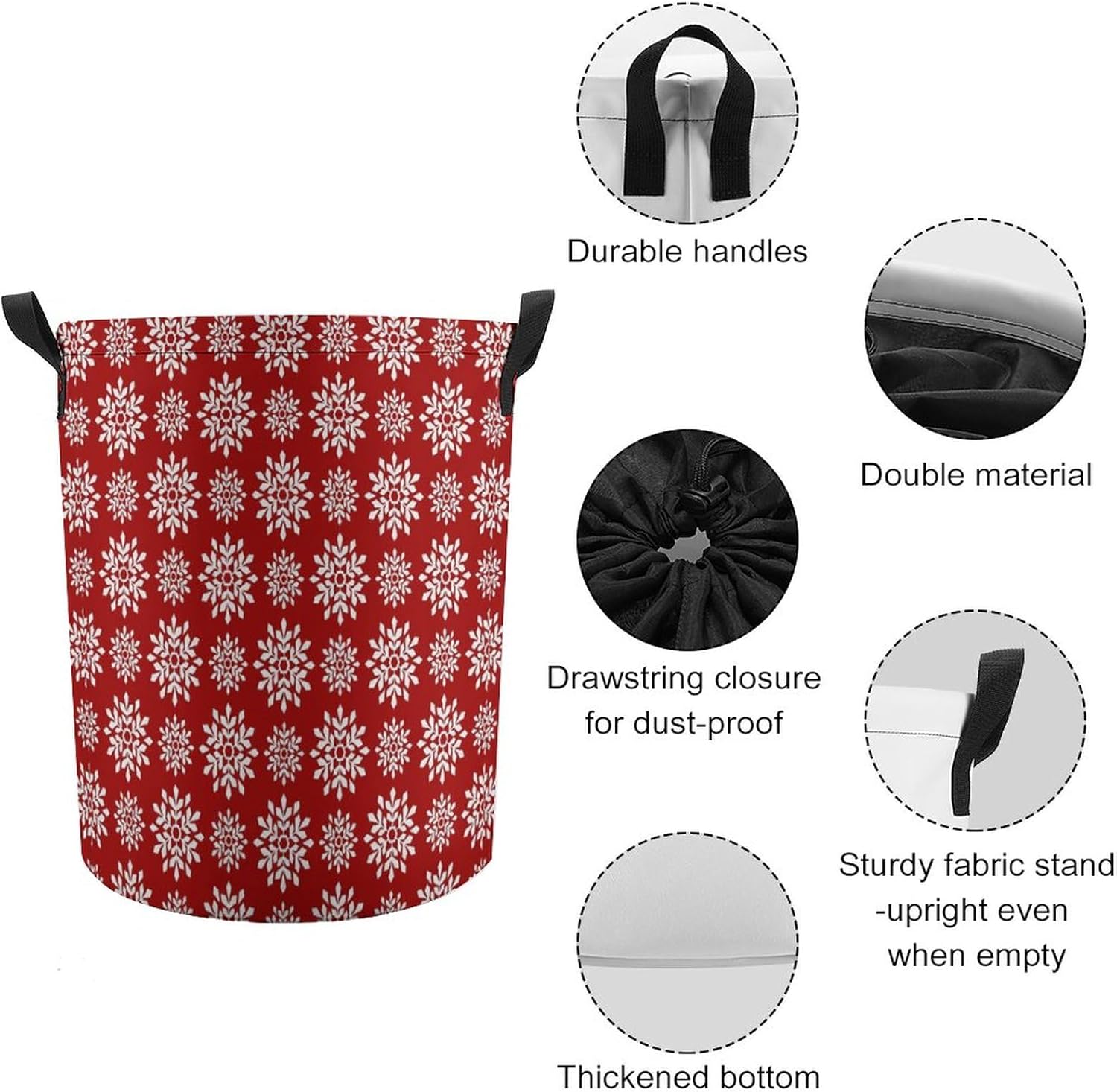 Collapsible Laundry Hamper for Kids Red 45L