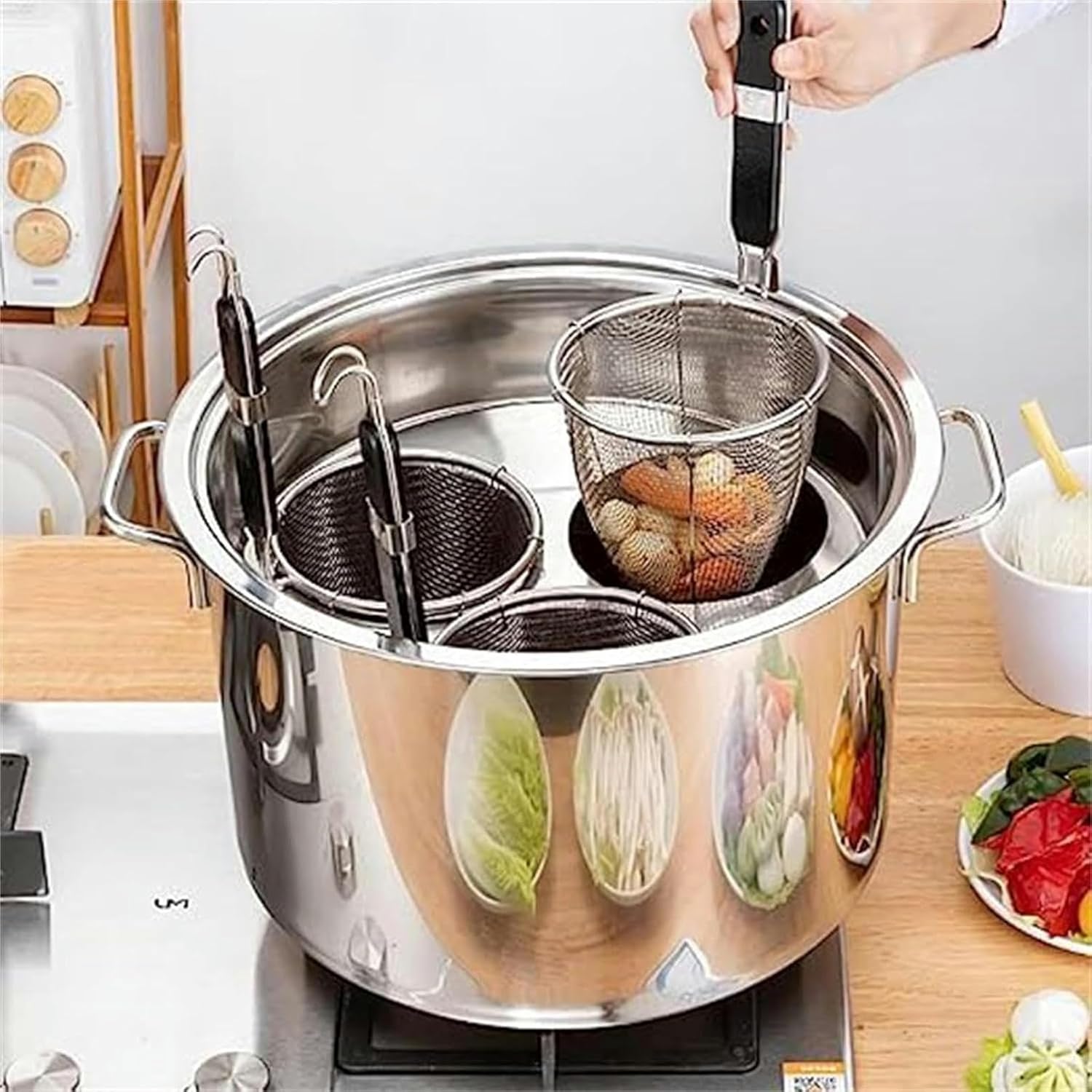 Wzglod 3 4 5 Hole Pasta Pot Cooker with Insert Set