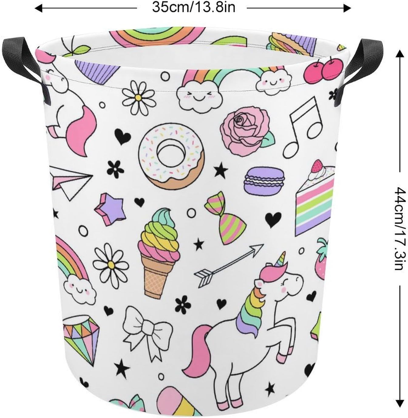 Unicorn Dessert Laundry Hamper Waterproof Easy to Carry