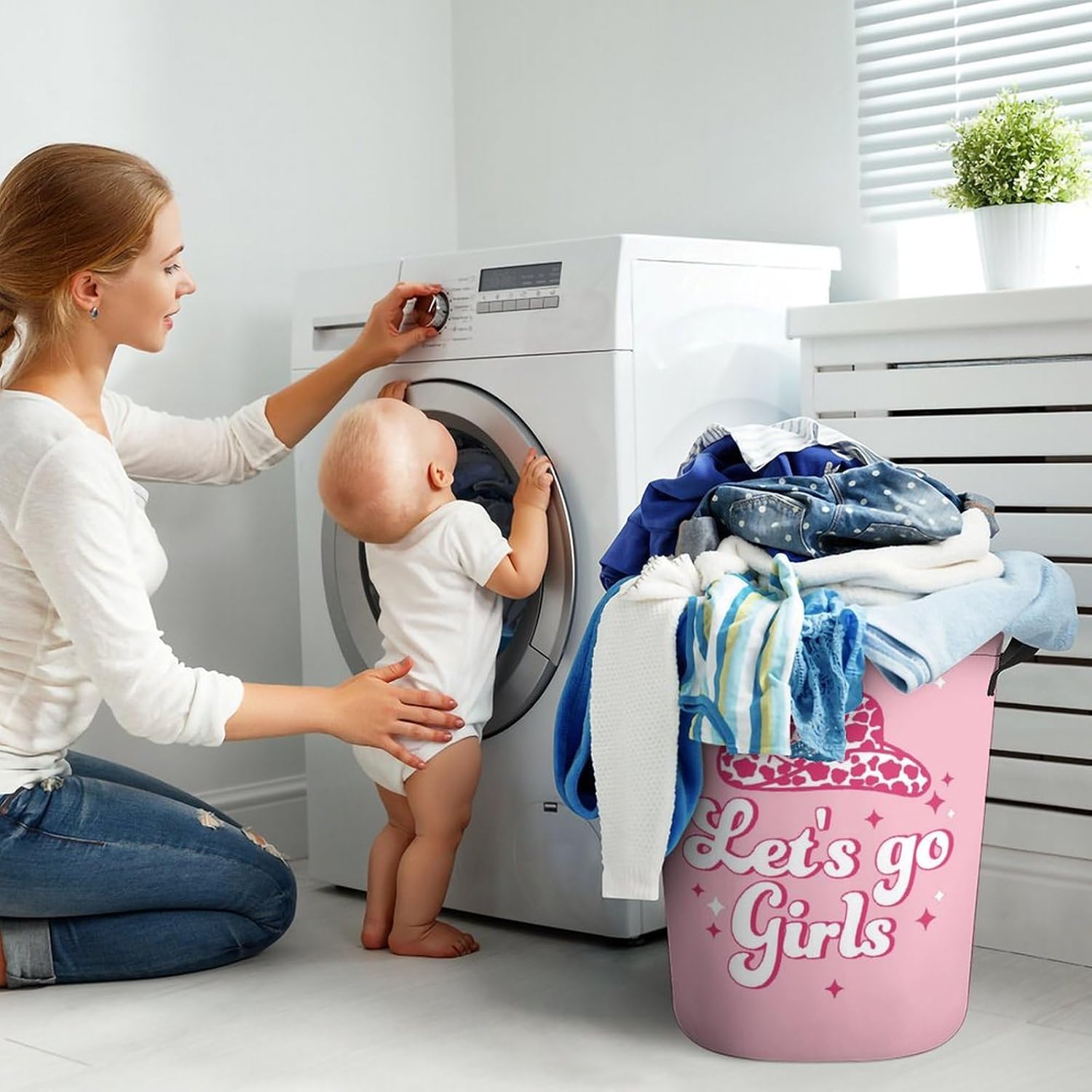 Perfect Size for Kids Pink West Cowgril Laundry Hamper