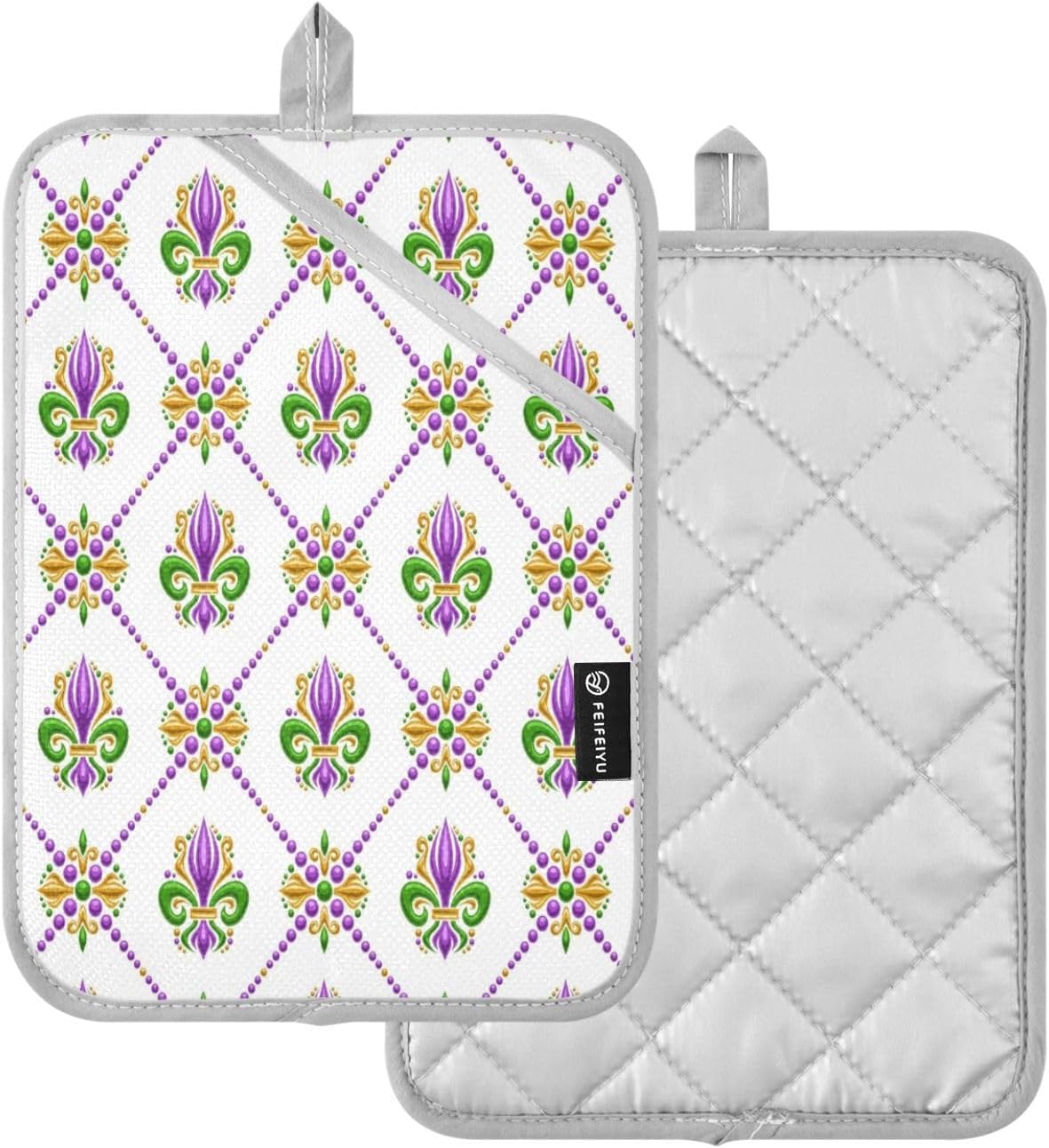 KCLDECI Heat-Resistant Oven Mitt Set 2 for Baking Cooking