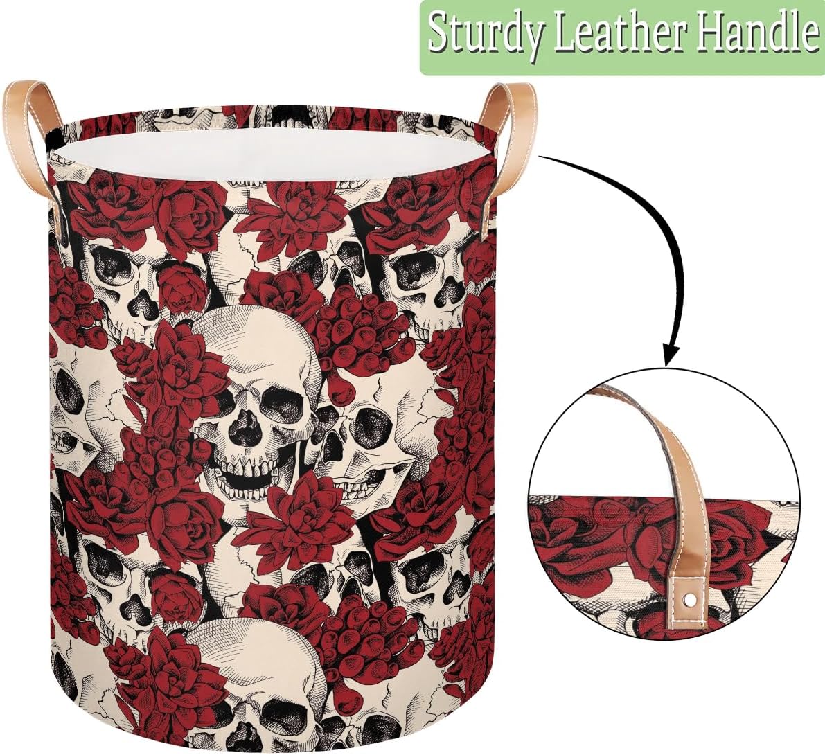 Gothic Sugar Skull Laundry Basket