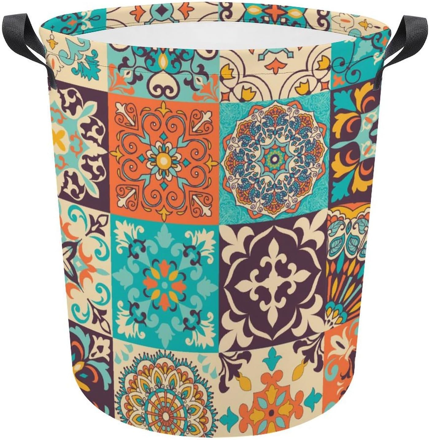 MEIKKO Patchwork Boho Vintage Laundry Basket