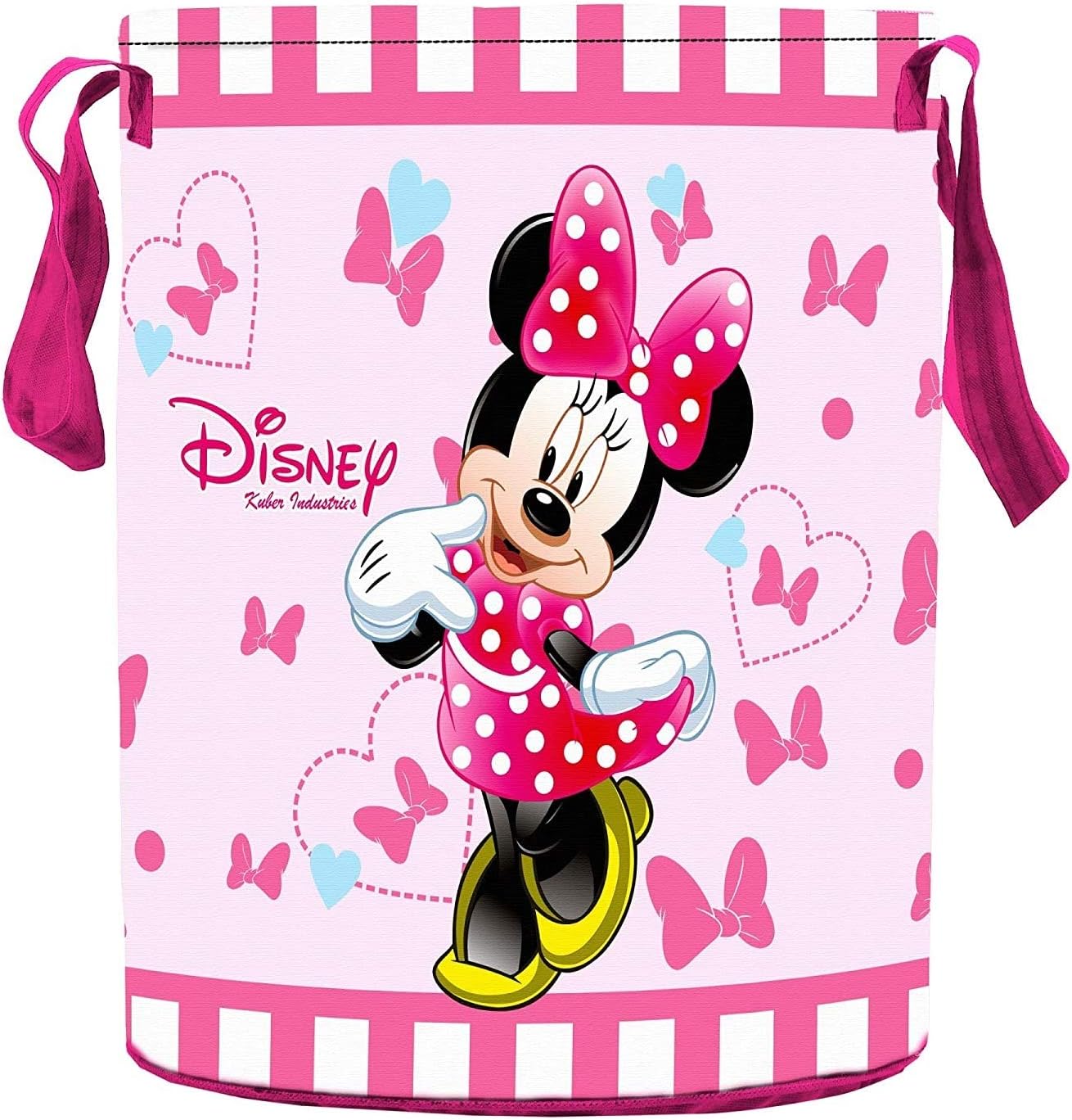 Kuber Industries Disney Minnie Print Foldable Laundry Basket with Handles