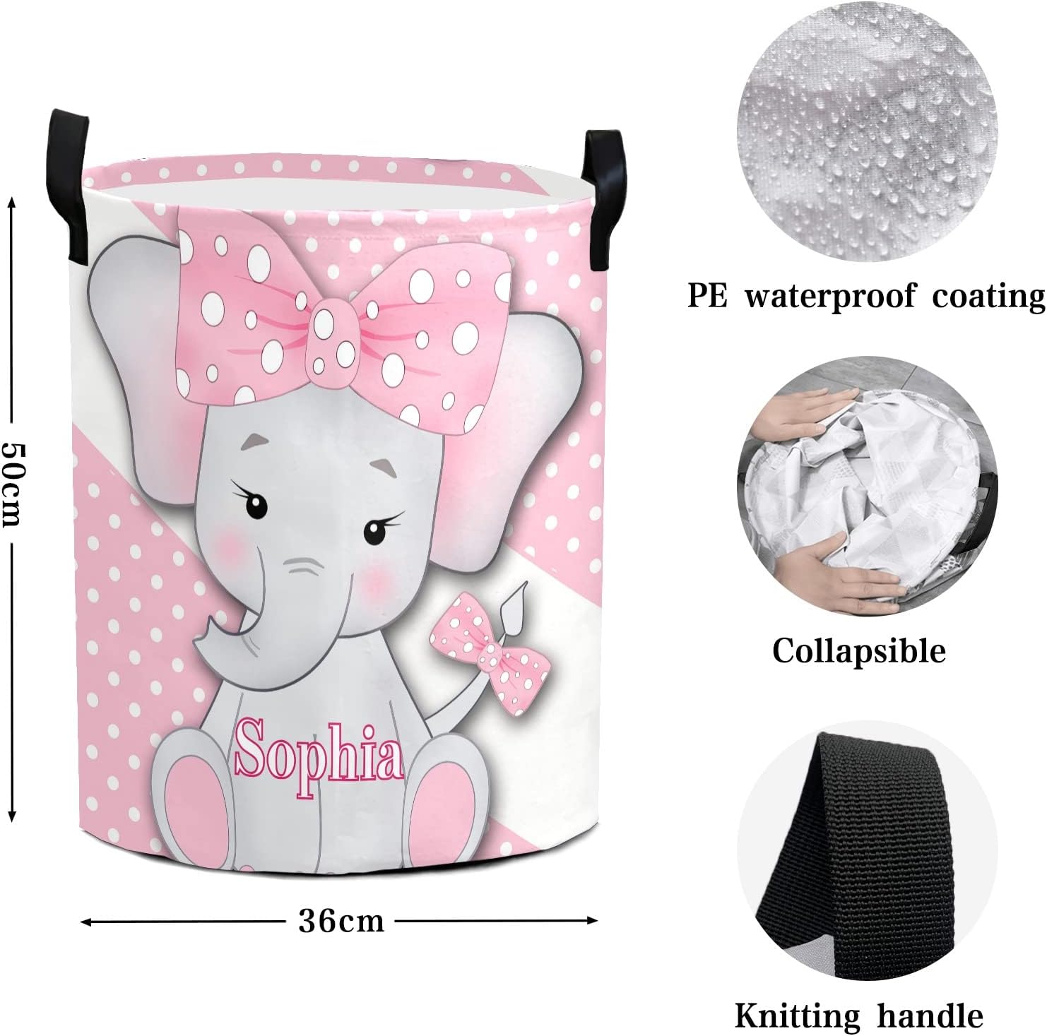 Personalized Child Laundry Basket - Foldable Durable